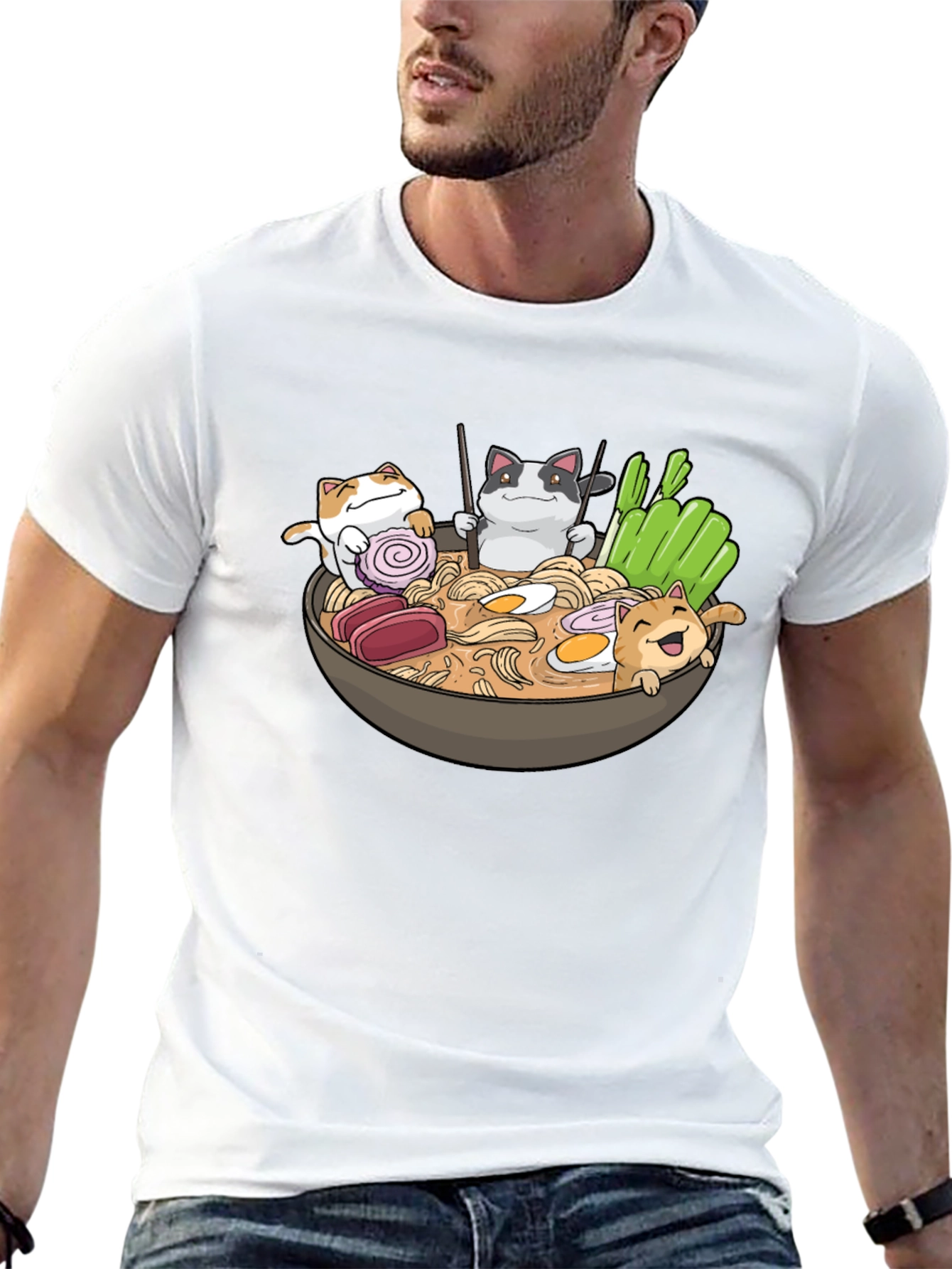Ramen Cat T-Shirt - Unique Graphic Tee