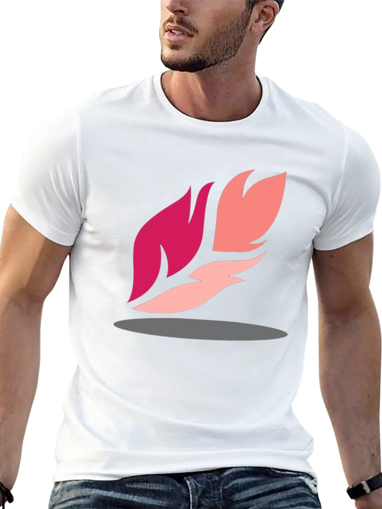 Abstract Feather Graphic Black Tee