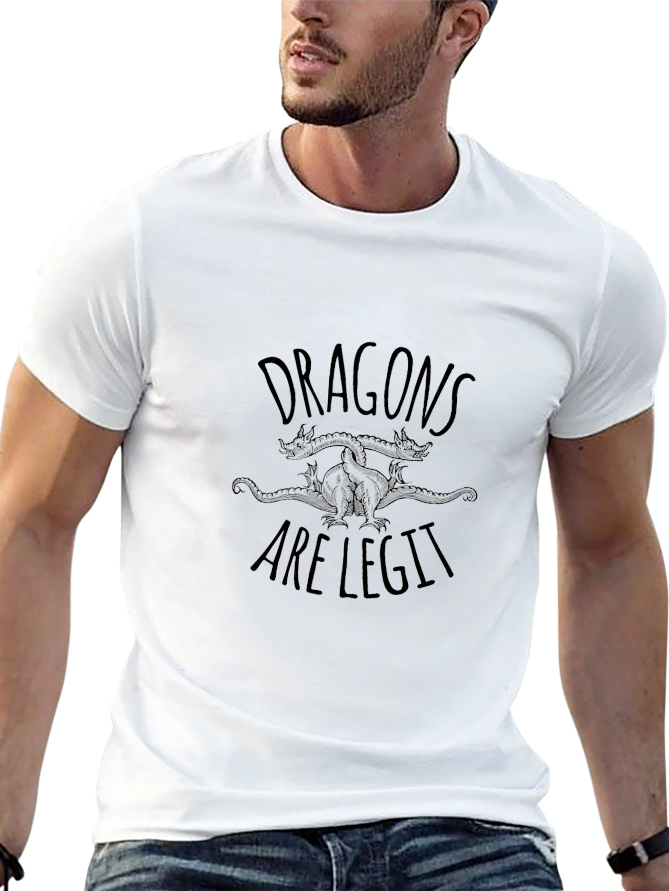 Dragons Are Legit Graphic Tee - Cool Design