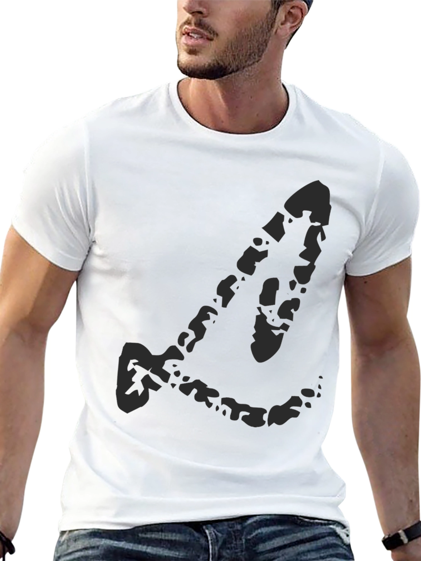 Black Graphic Print Crew Neck T-Shirt