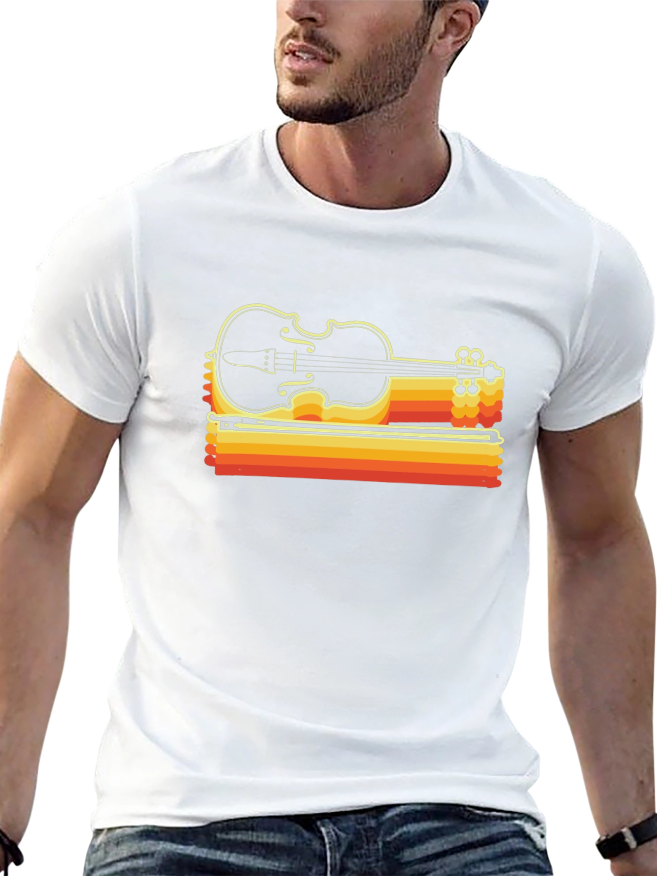 Retro Violin T-Shirt - Music Lovers Tee
