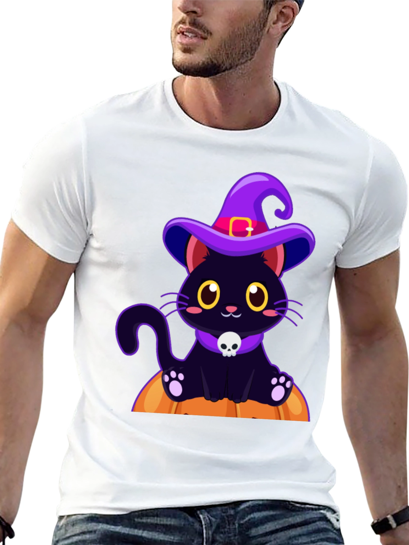 Halloween Cat Witch T-Shirt