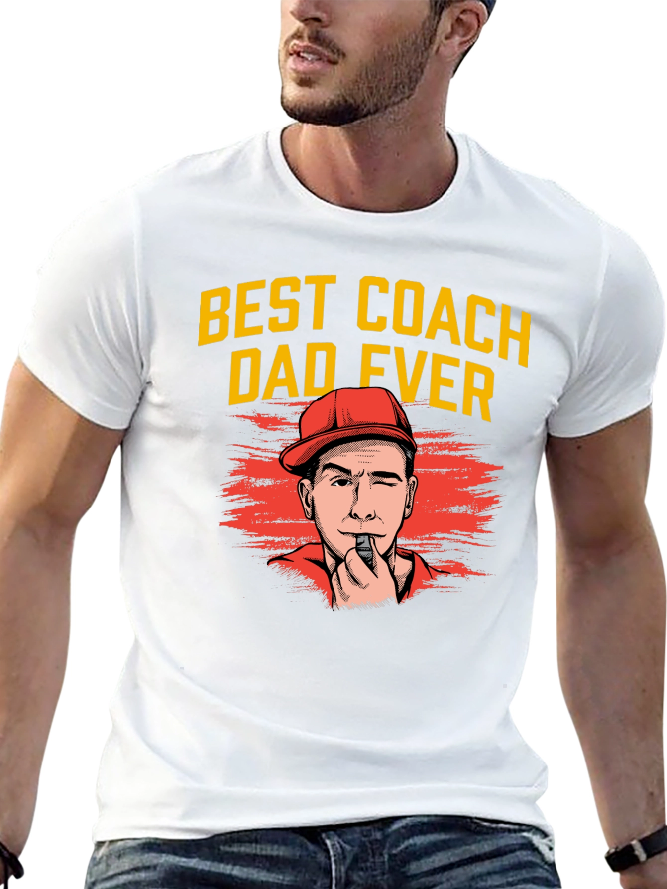 Best Coach Dad Ever Graphic T-Shirt
