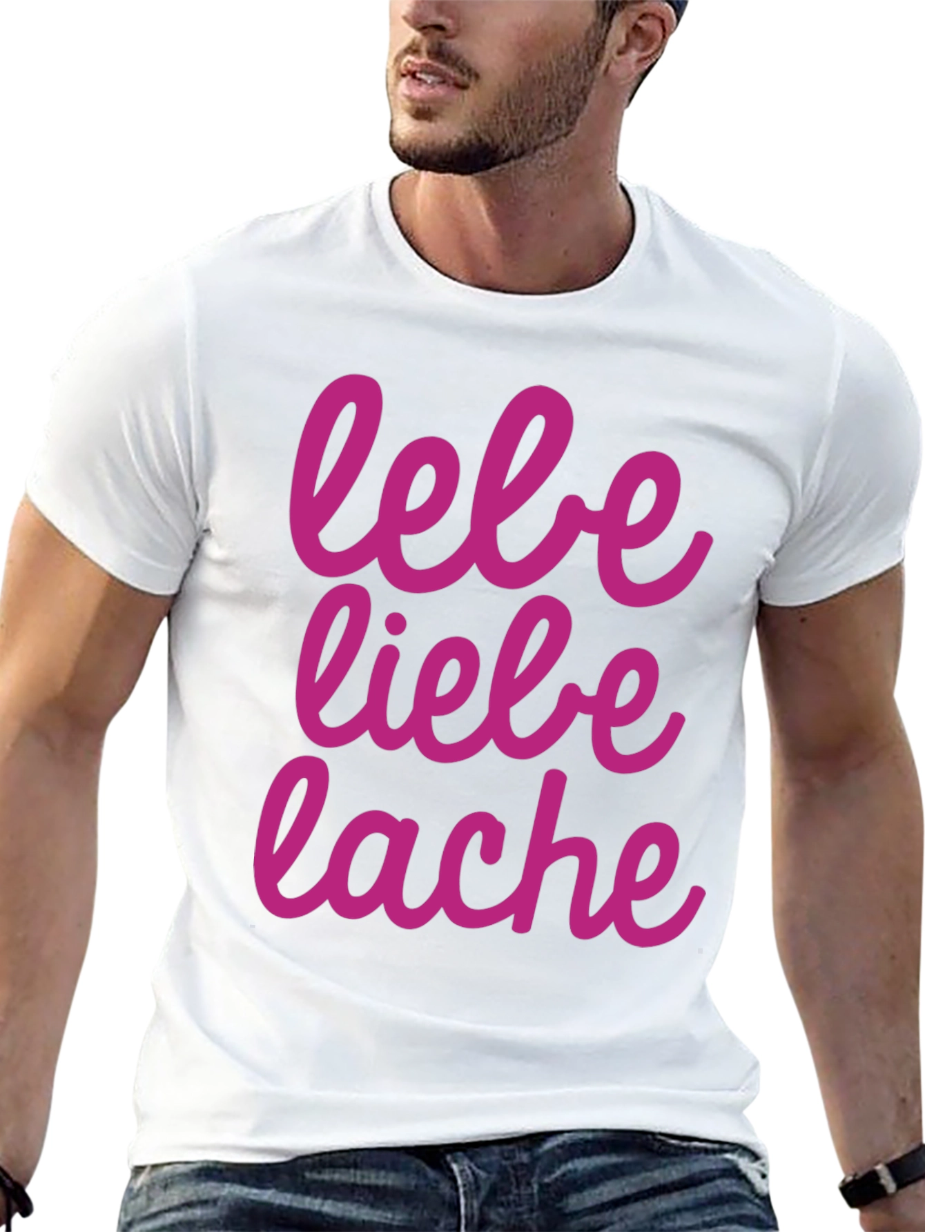 Lebe Liebe Lache Graphic Tee - Black