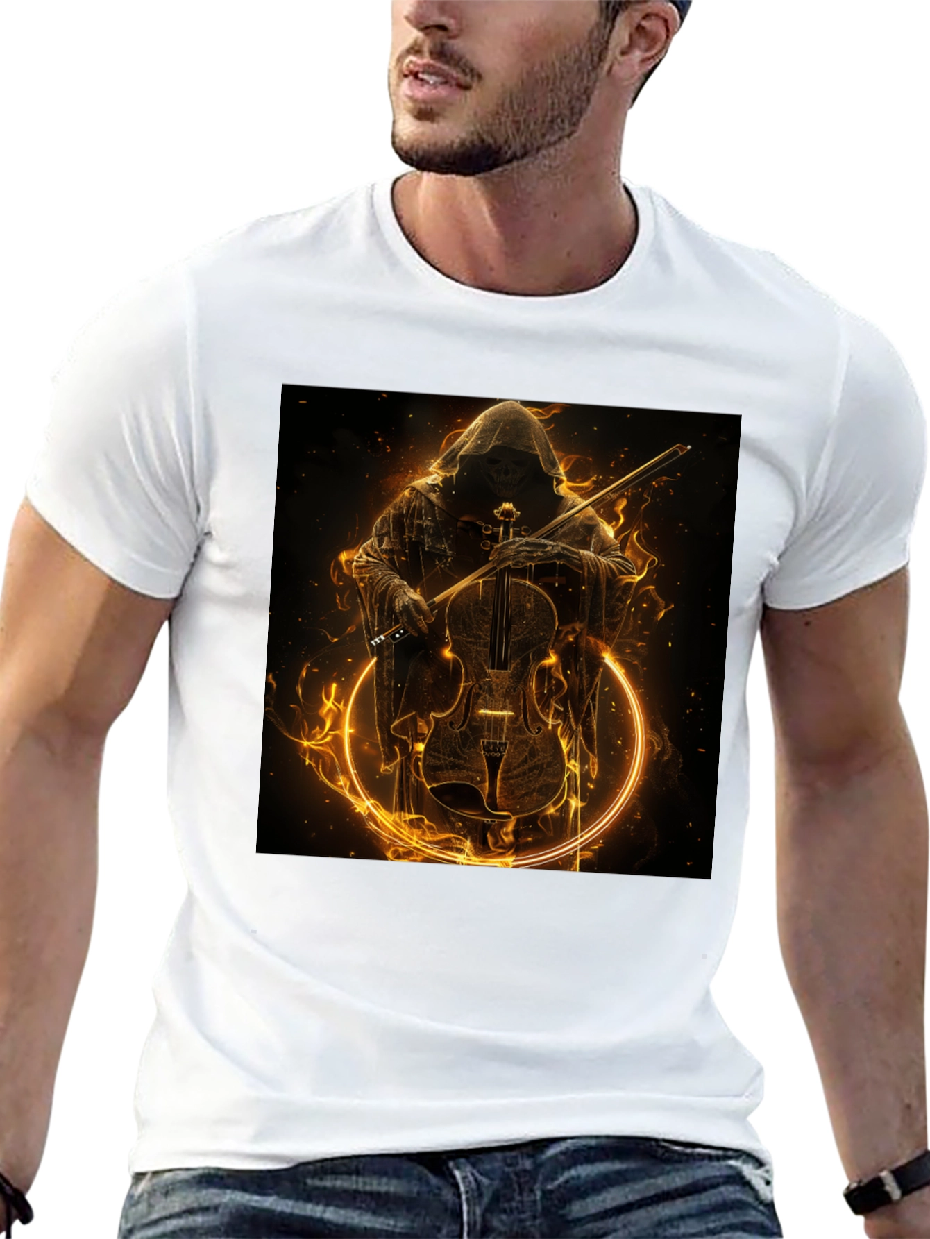 Grim Reaper Violinist Graphic T-Shirt