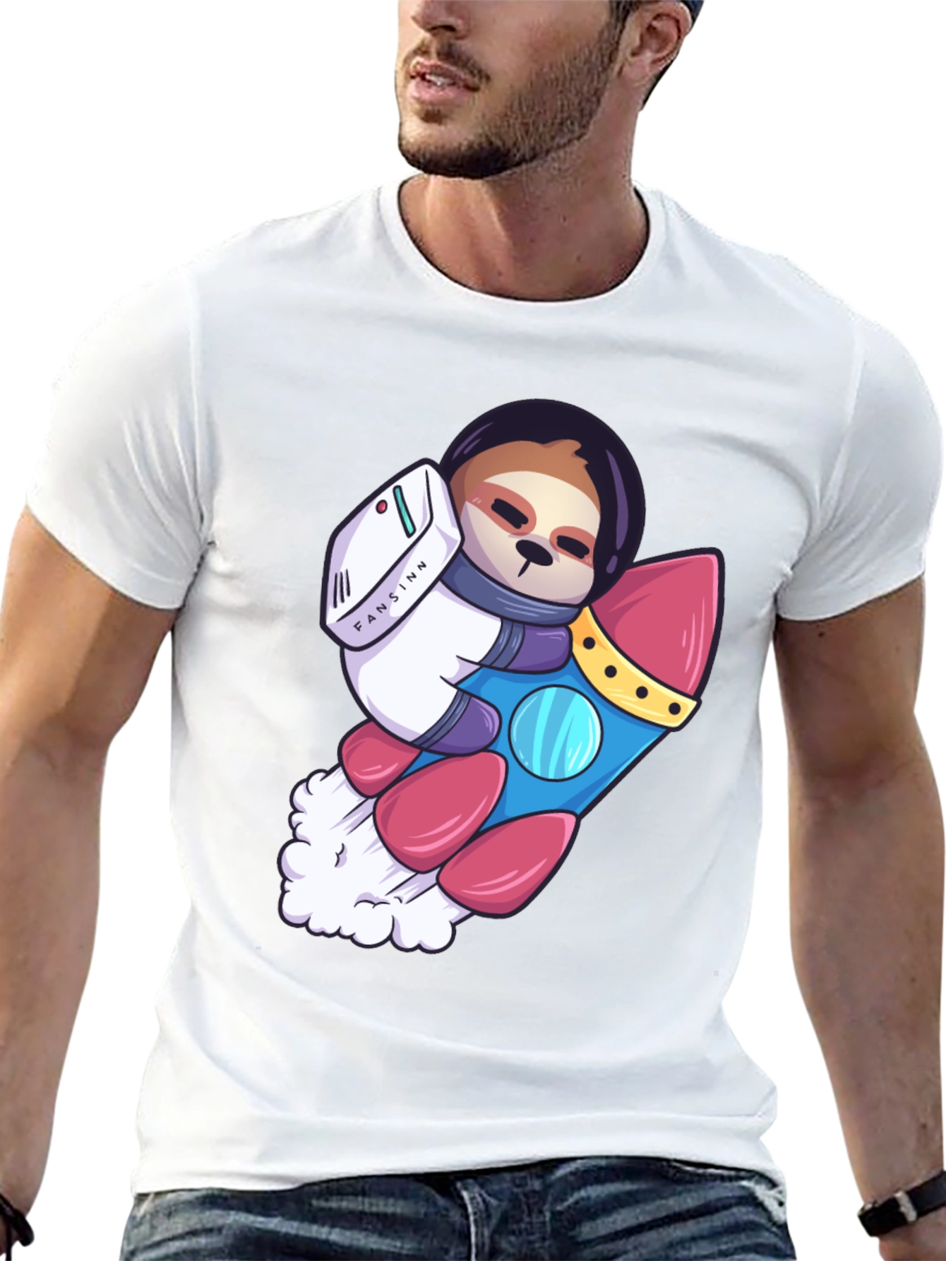 Sloth Astronaut Graphic Tee - Black