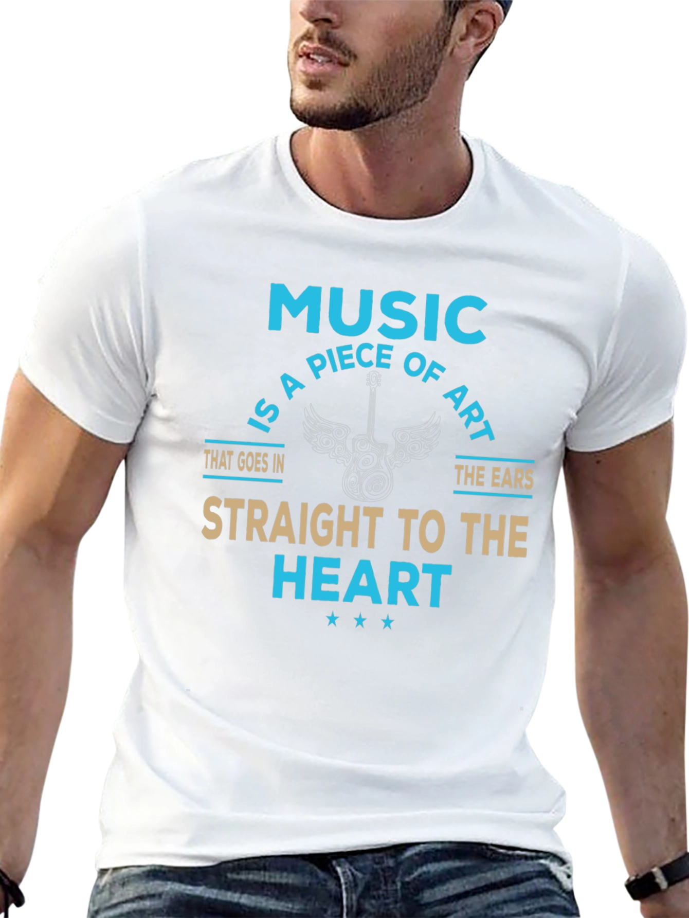 Music is Art T-Shirt: Straight to the Heart Design