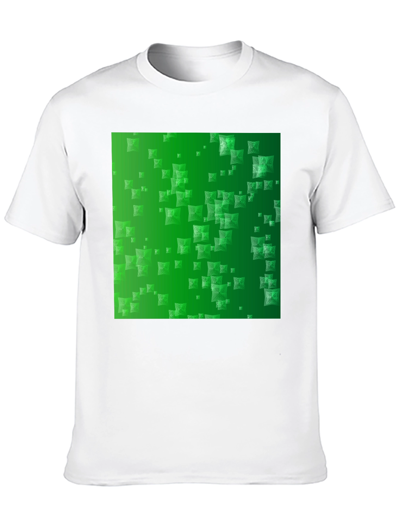 Stylish Black Tee with Green Square Design
