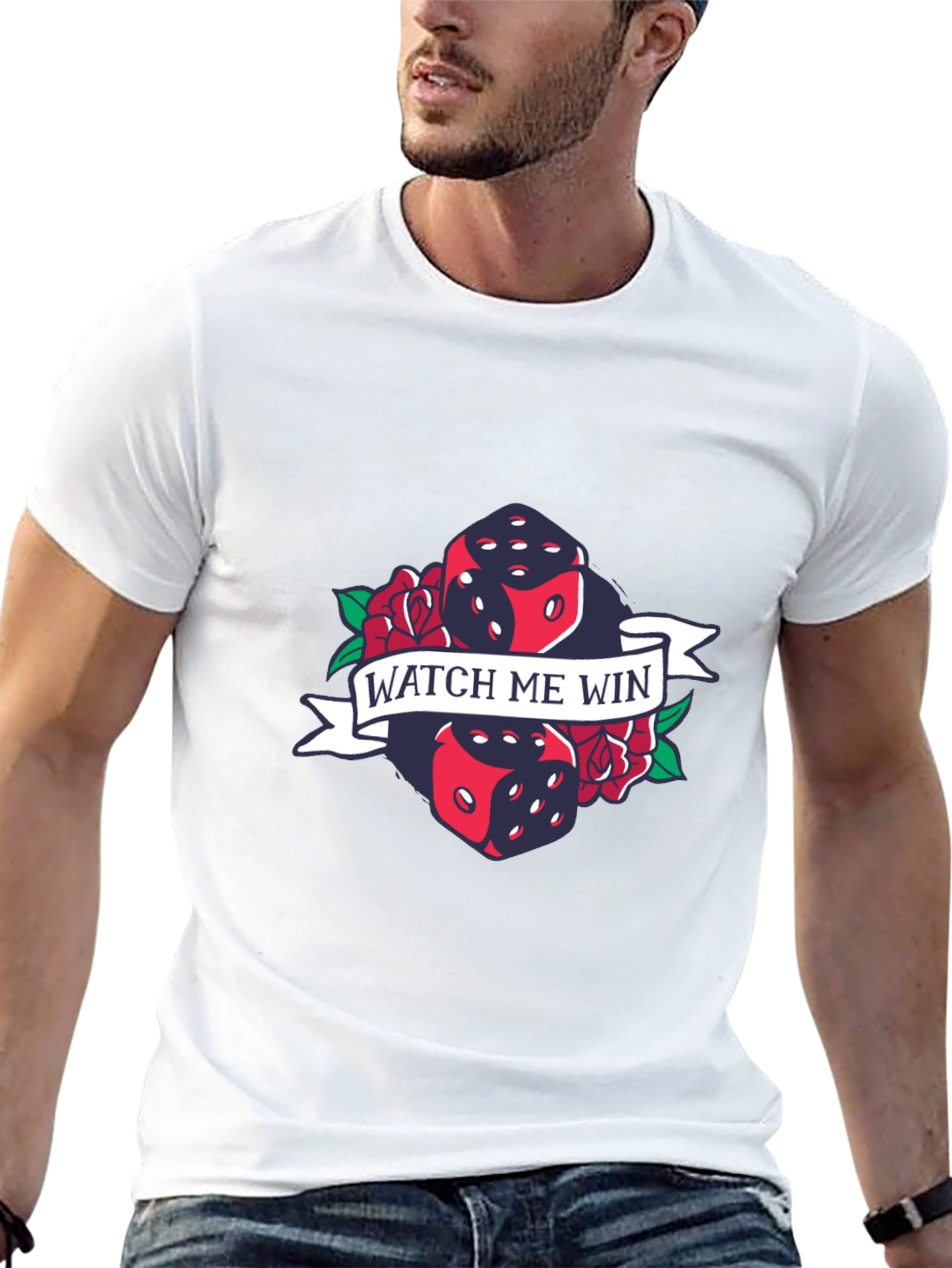 Watch Me Win Dice Graphic T-Shirt - Lucky Tee