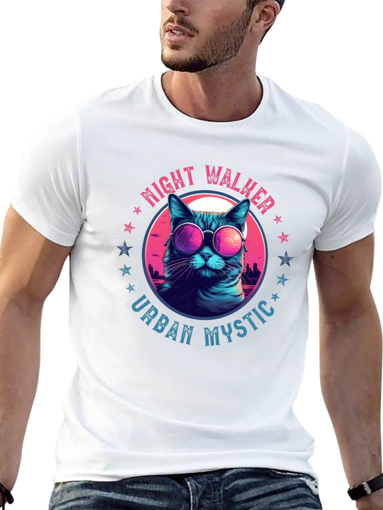 Night Walker Urban Mystic Cat T-Shirt