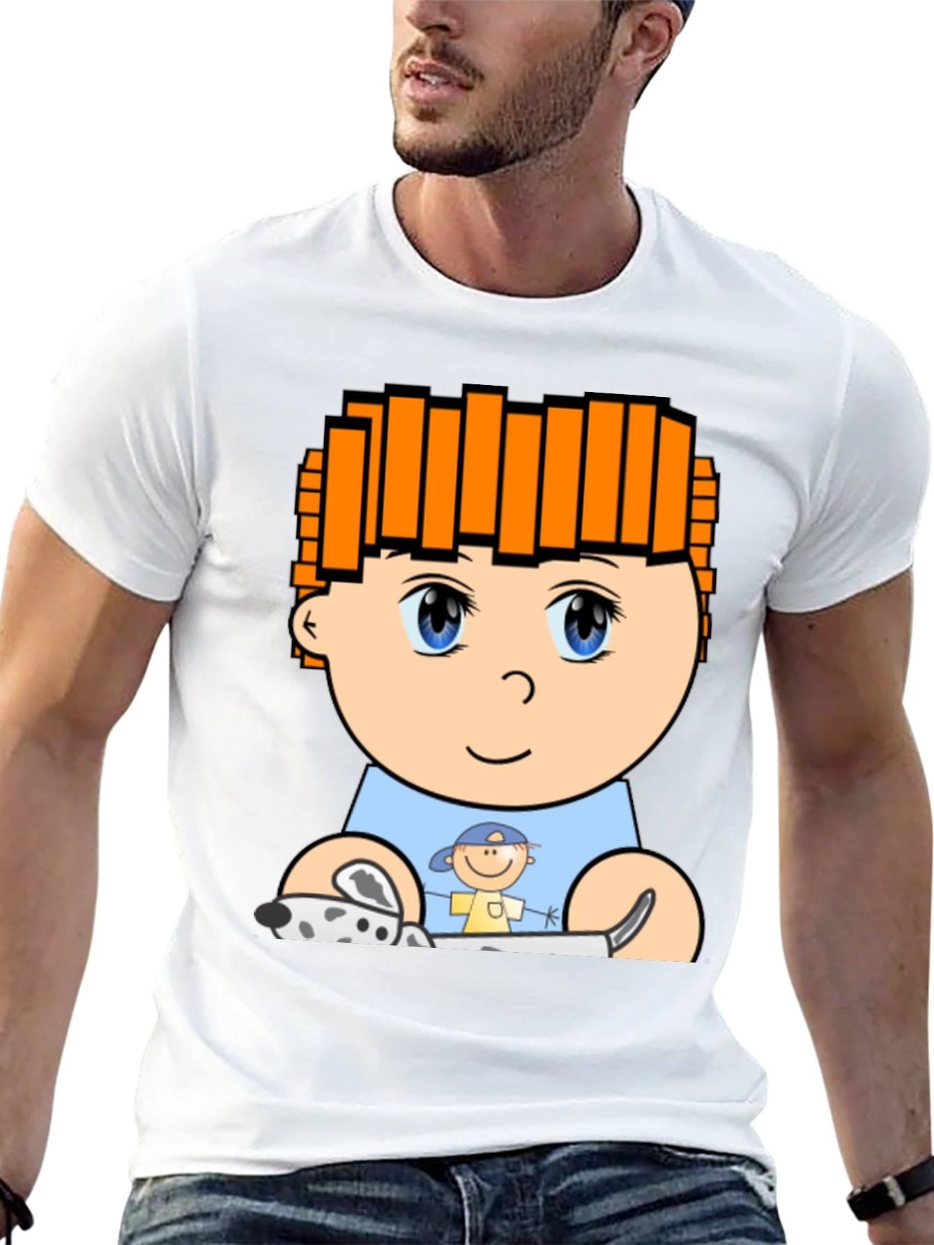 Cartoon Character T-Shirt: Black
