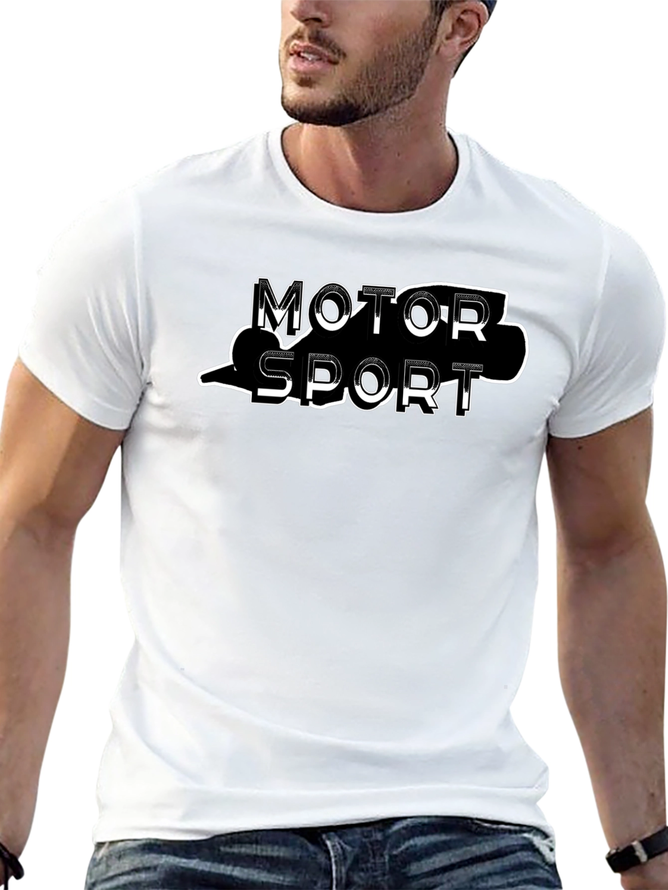 Motorsport Graphic Print Black T-Shirt
