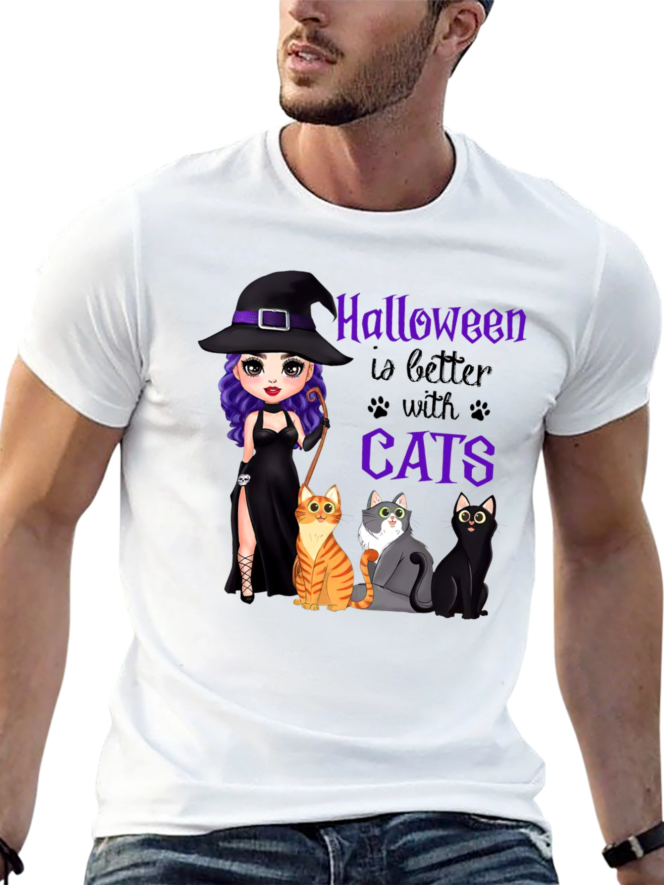 Halloween Witch and Cats T-Shirt