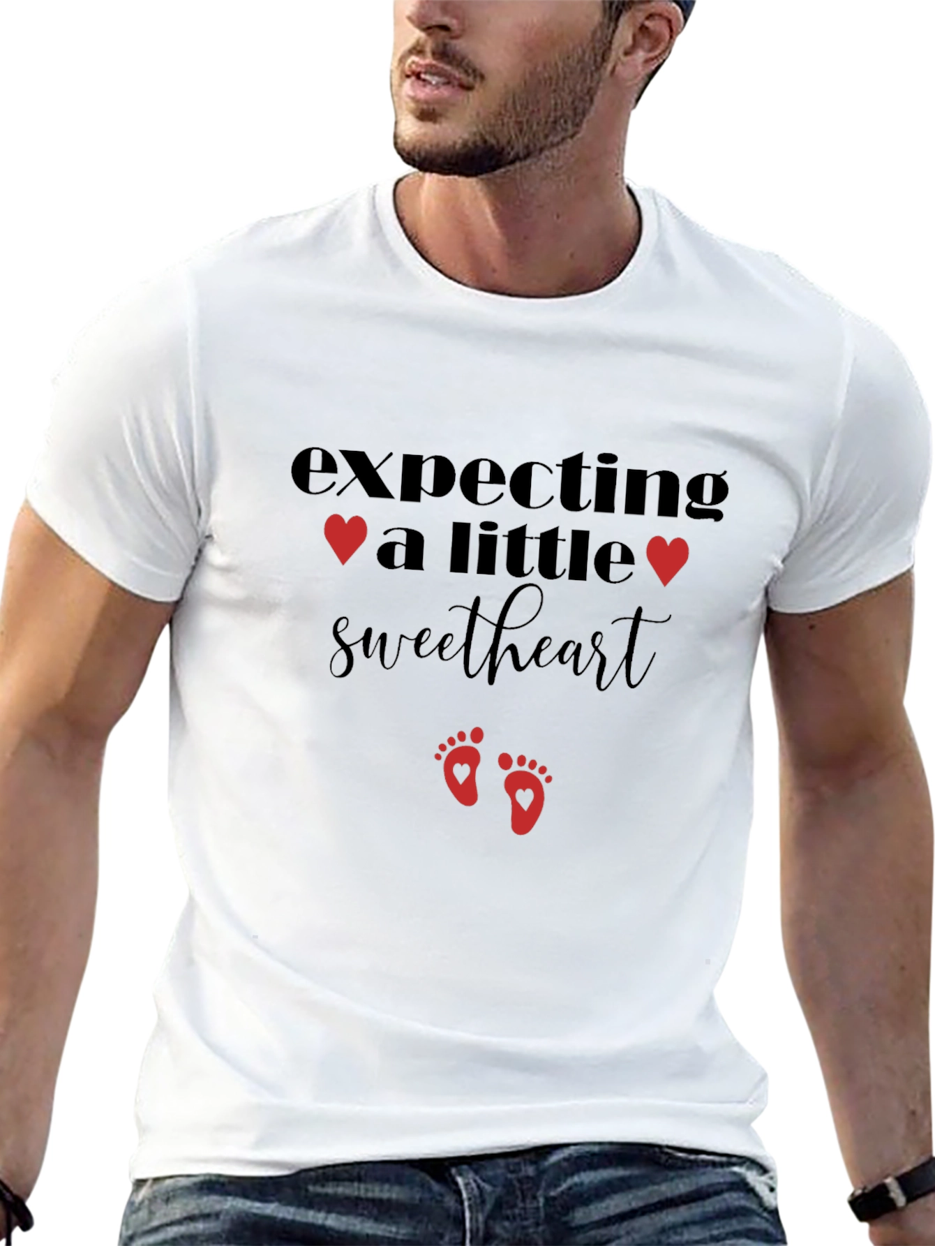 Expecting a Little Sweetheart Black T-Shirt