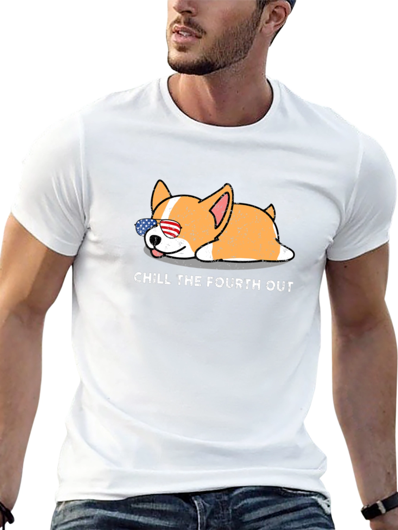 Chill The Fourth Out Patriotic Dog T-Shirt