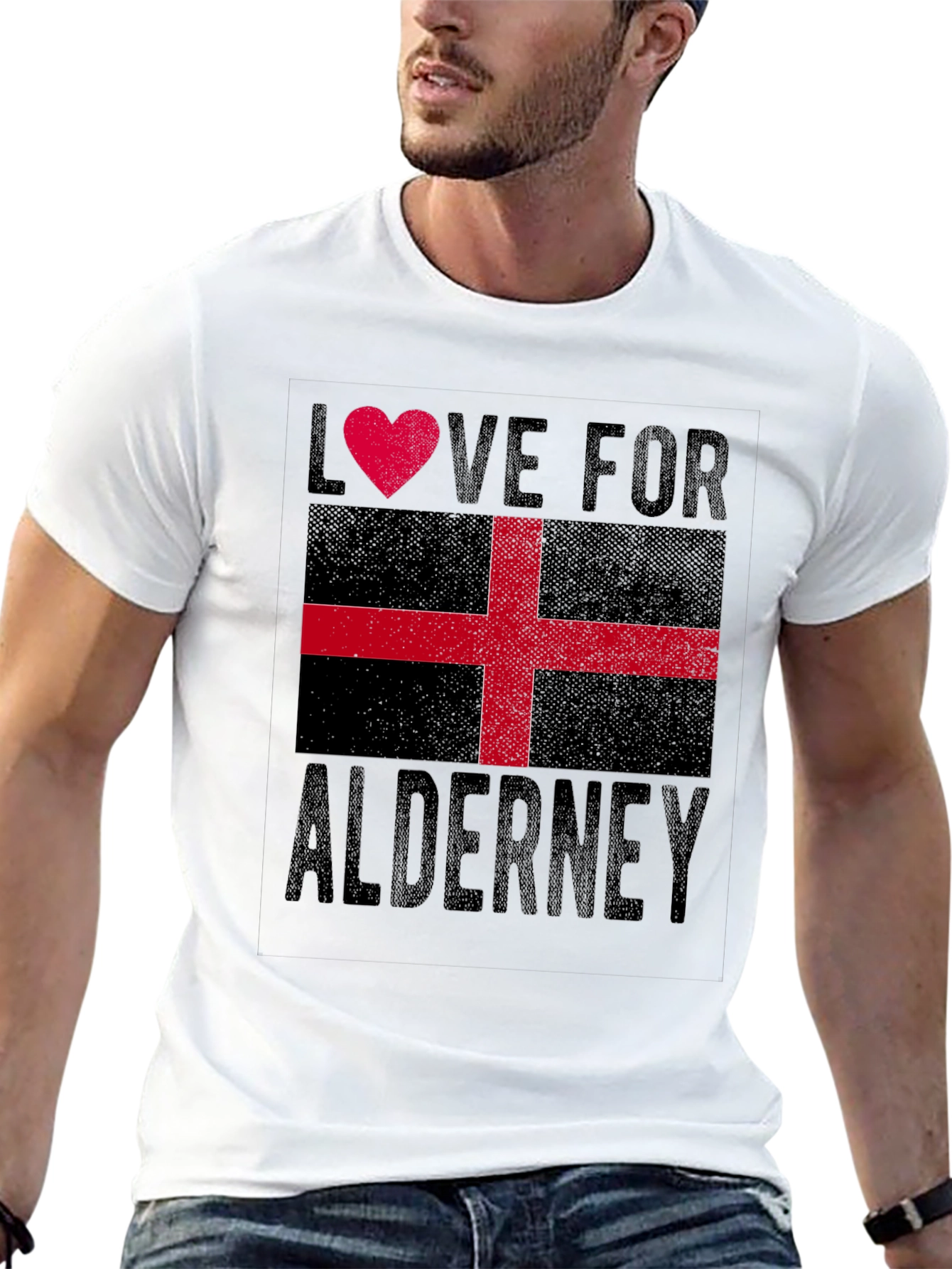 Alderney Flag Heart T-Shirt