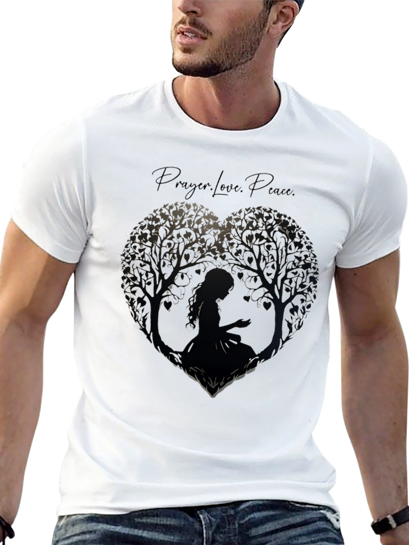 Prayer Love Peace Tree Heart T-Shirt