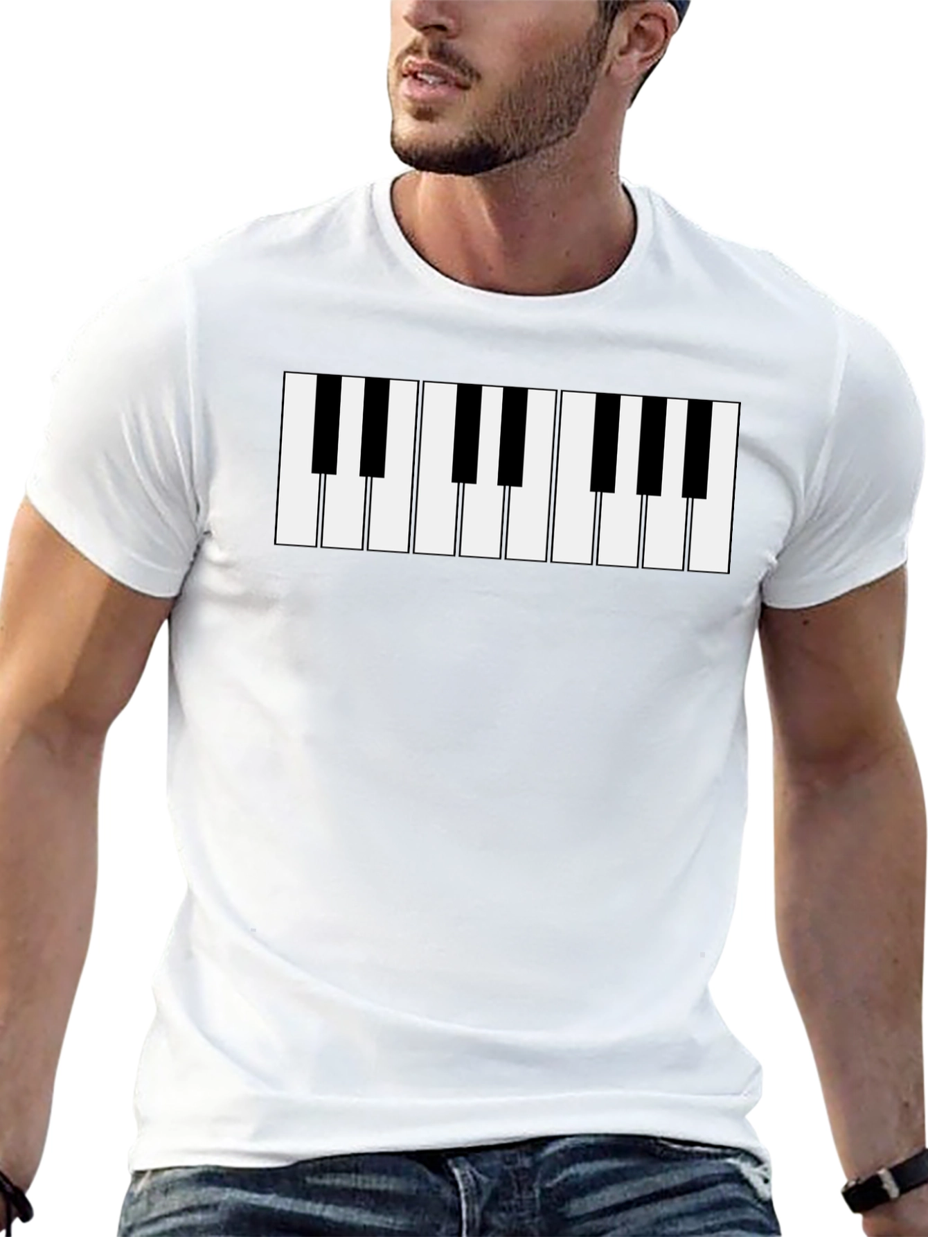 Piano Keys Graphic T-Shirt - Black Music Tee
