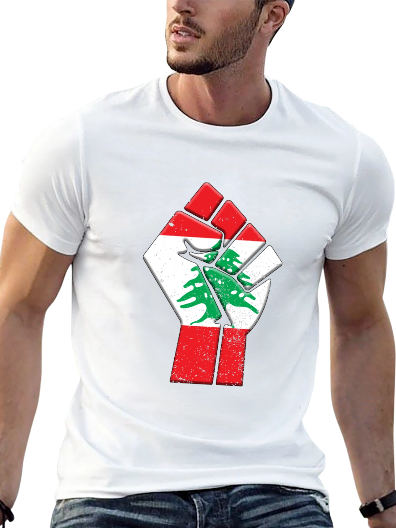 Lebanon Flag Fist Graphic Tee