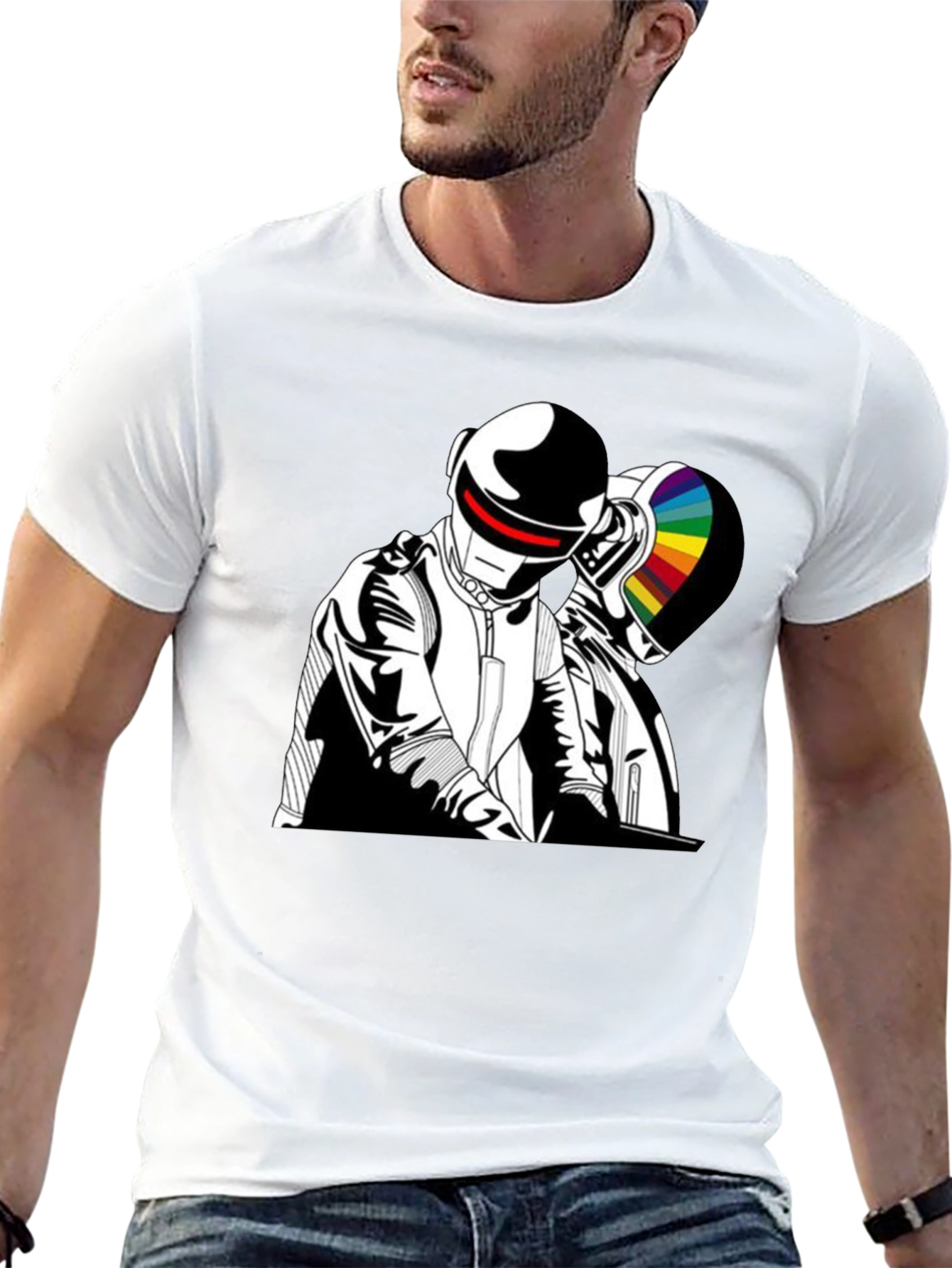 Daft Punk Graphic Tee - Black Cotton T-Shirt
