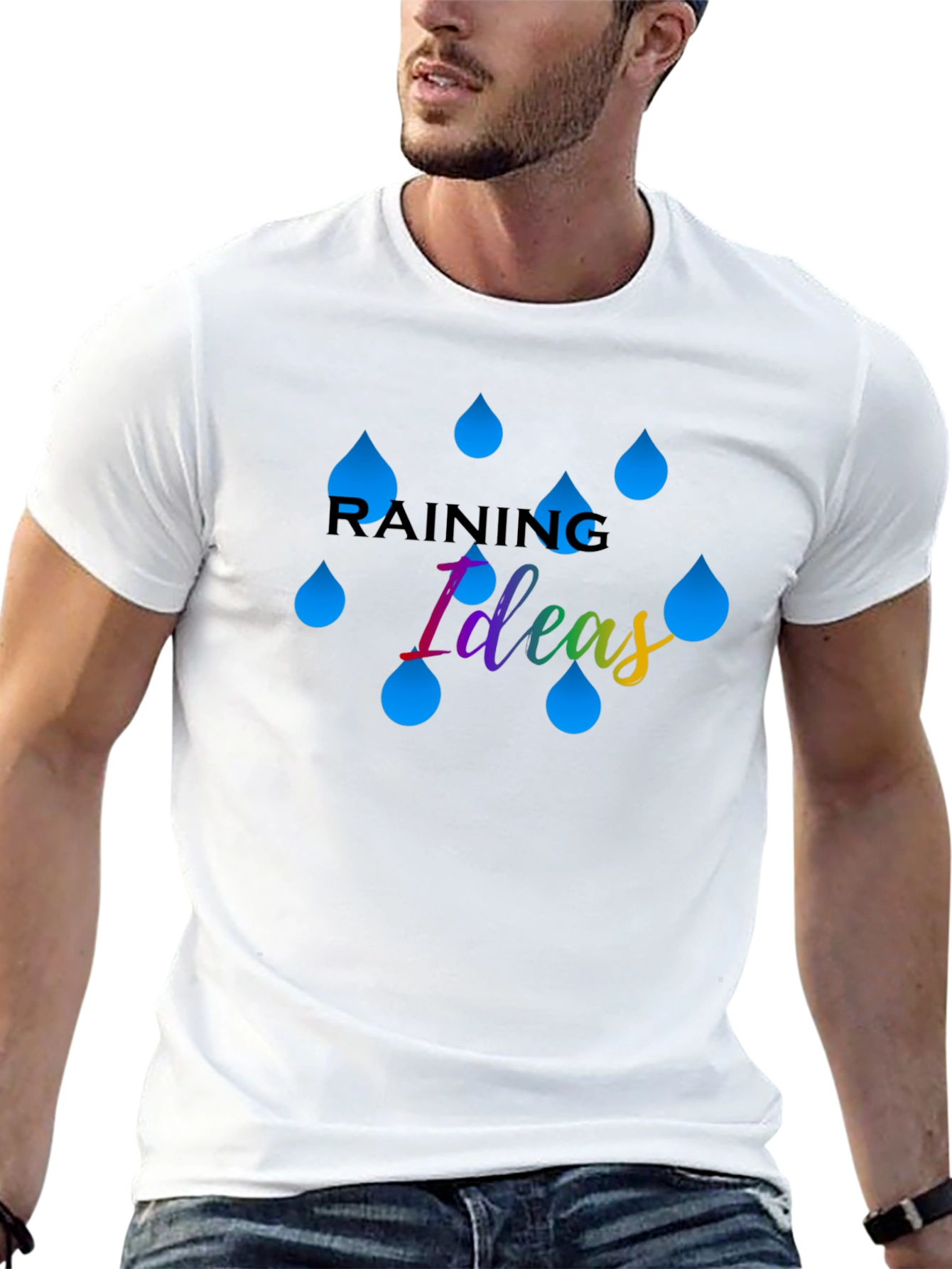 Raining Ideas Graphic T-Shirt - Creative Thinking Tee
