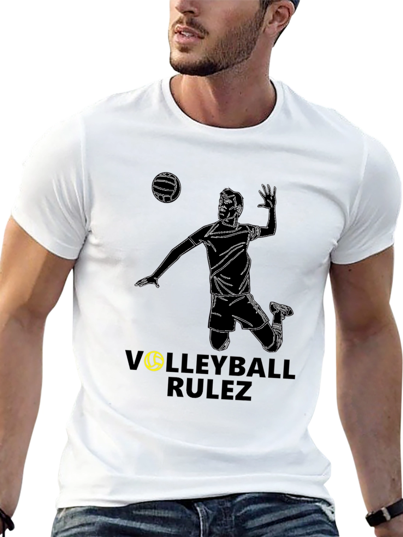 Volleyball Rulez Black T-Shirt - Stylish Sportswear