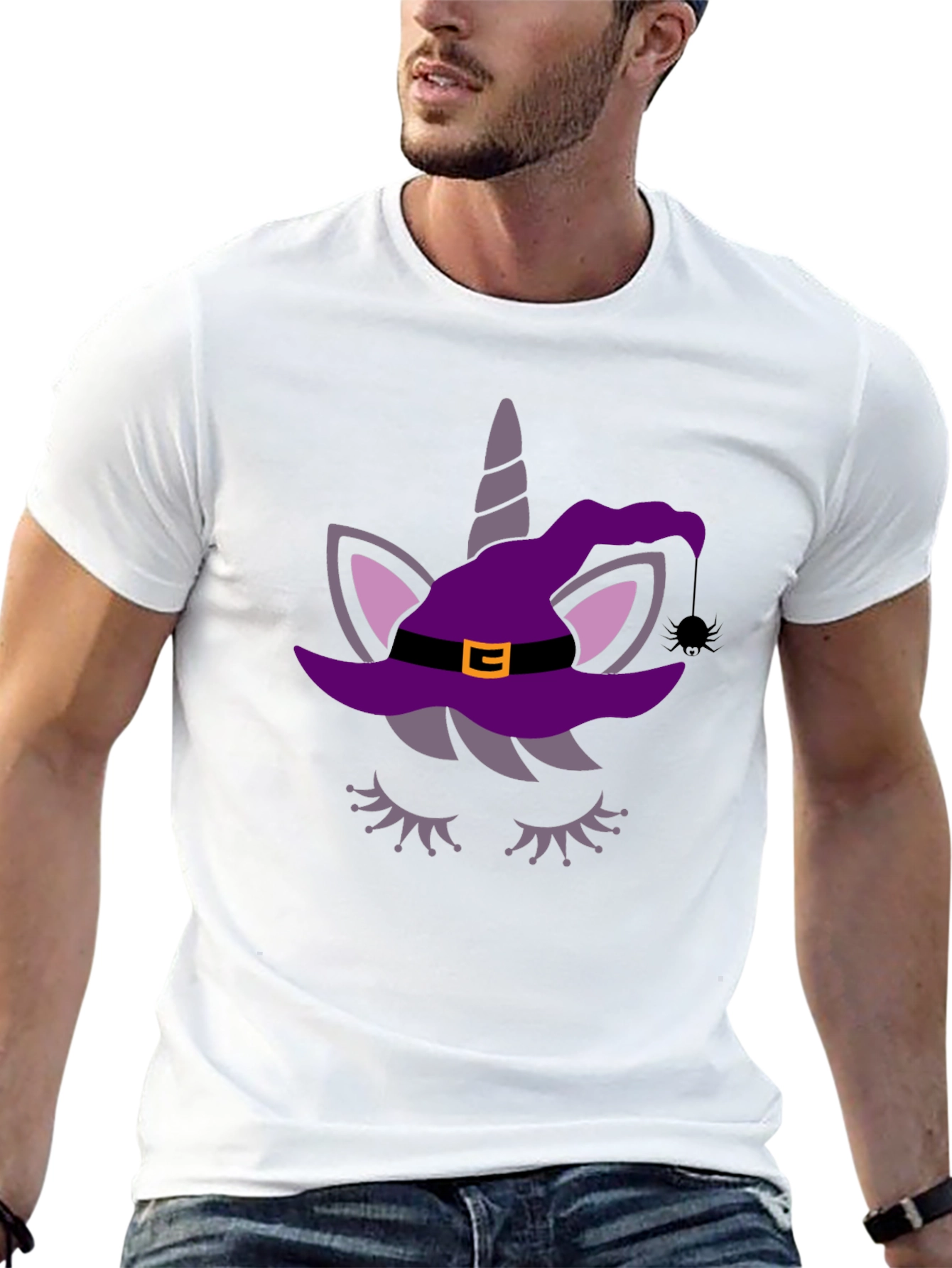 Unicorn Witch Halloween Graphic Tee