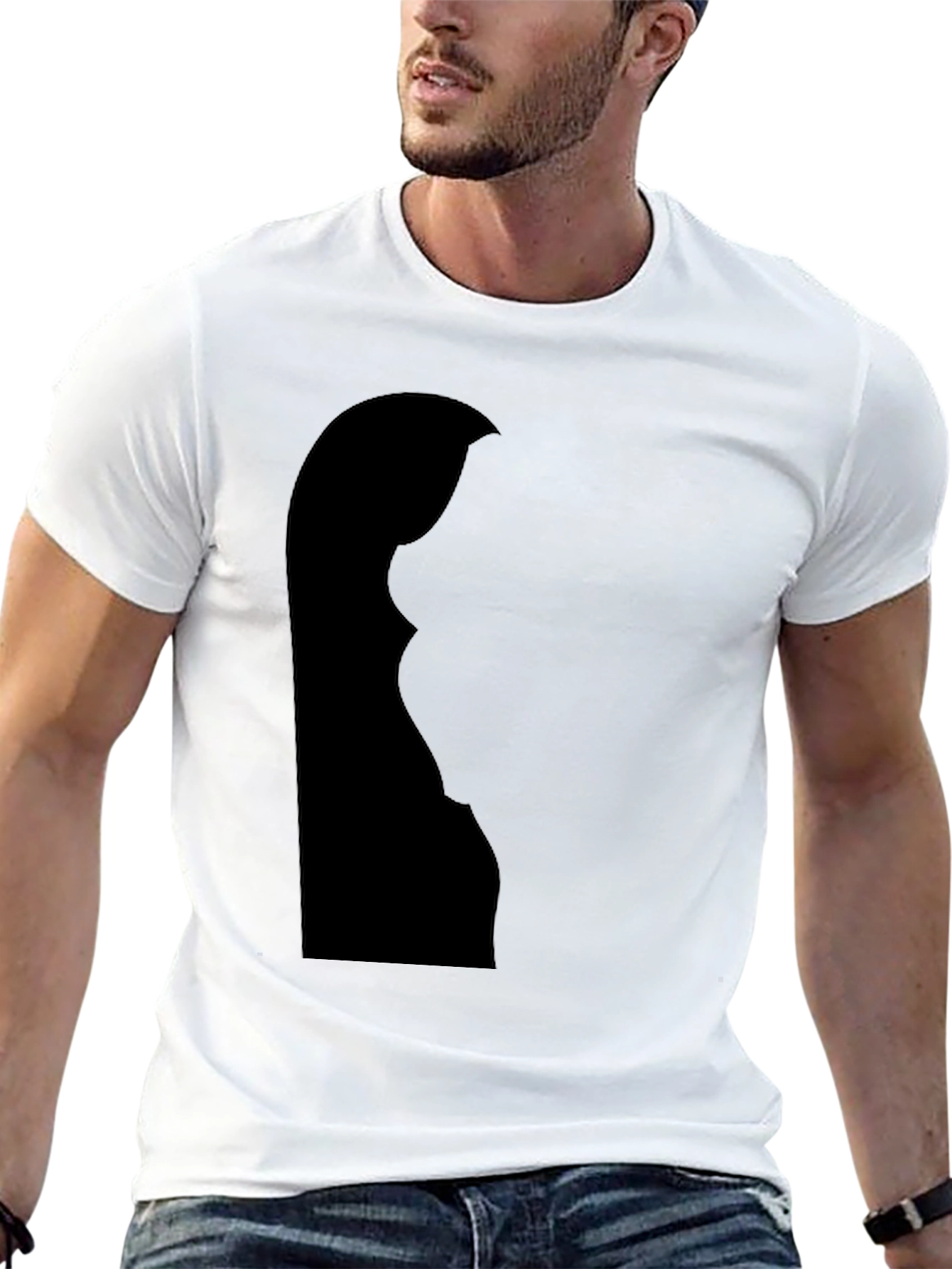 Silhouette Graphic Tee - Soft Black Cotton Blend