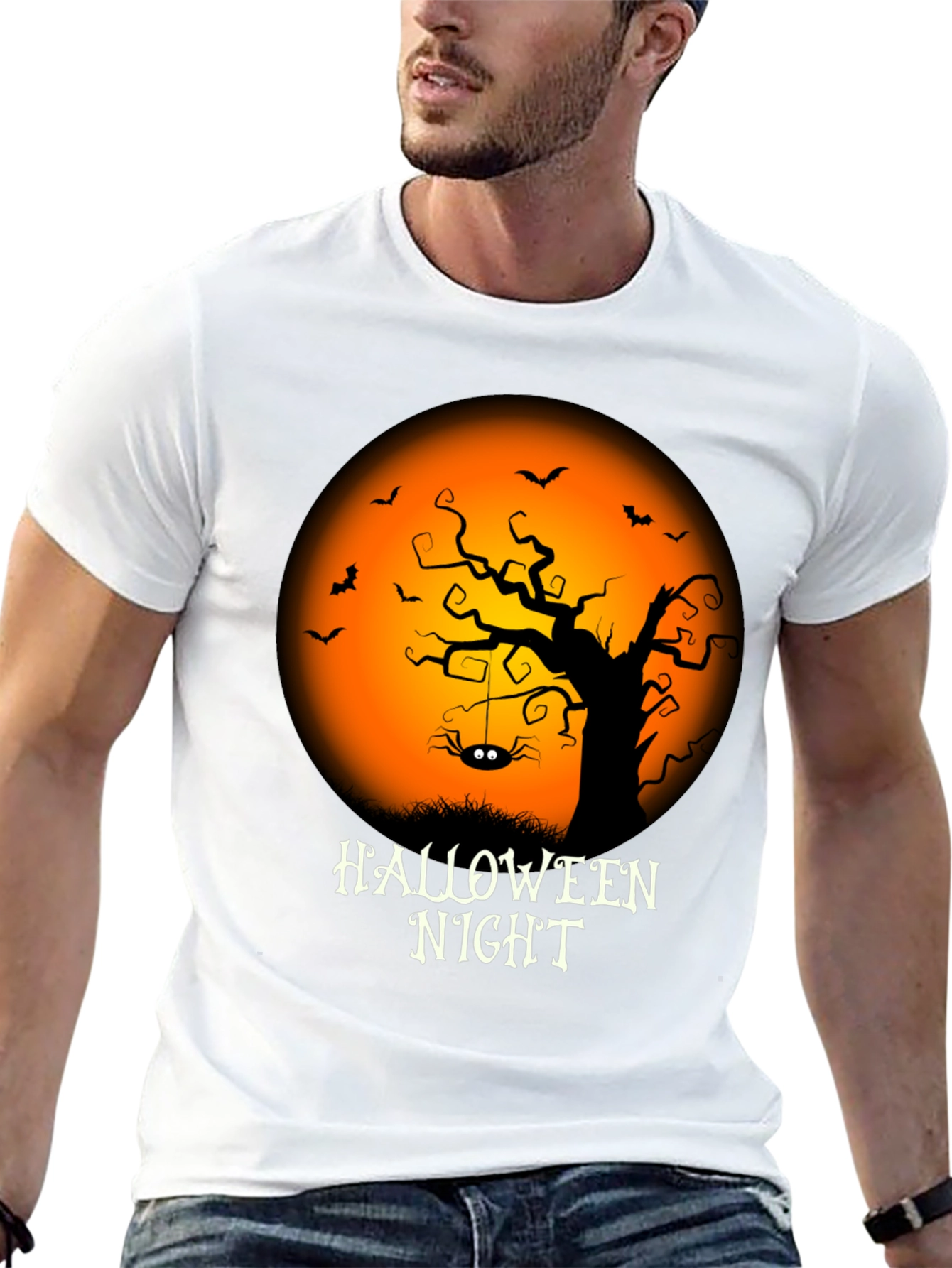 Halloween Night Graphic Tee - Spooky Season Apparel