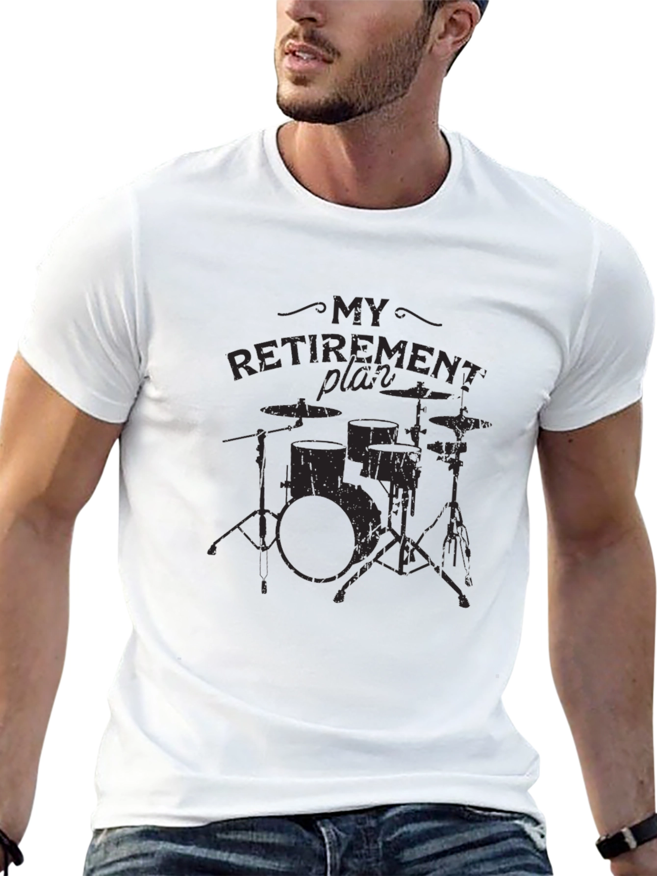 My Retirement Plan Drum Set Black T-Shirt