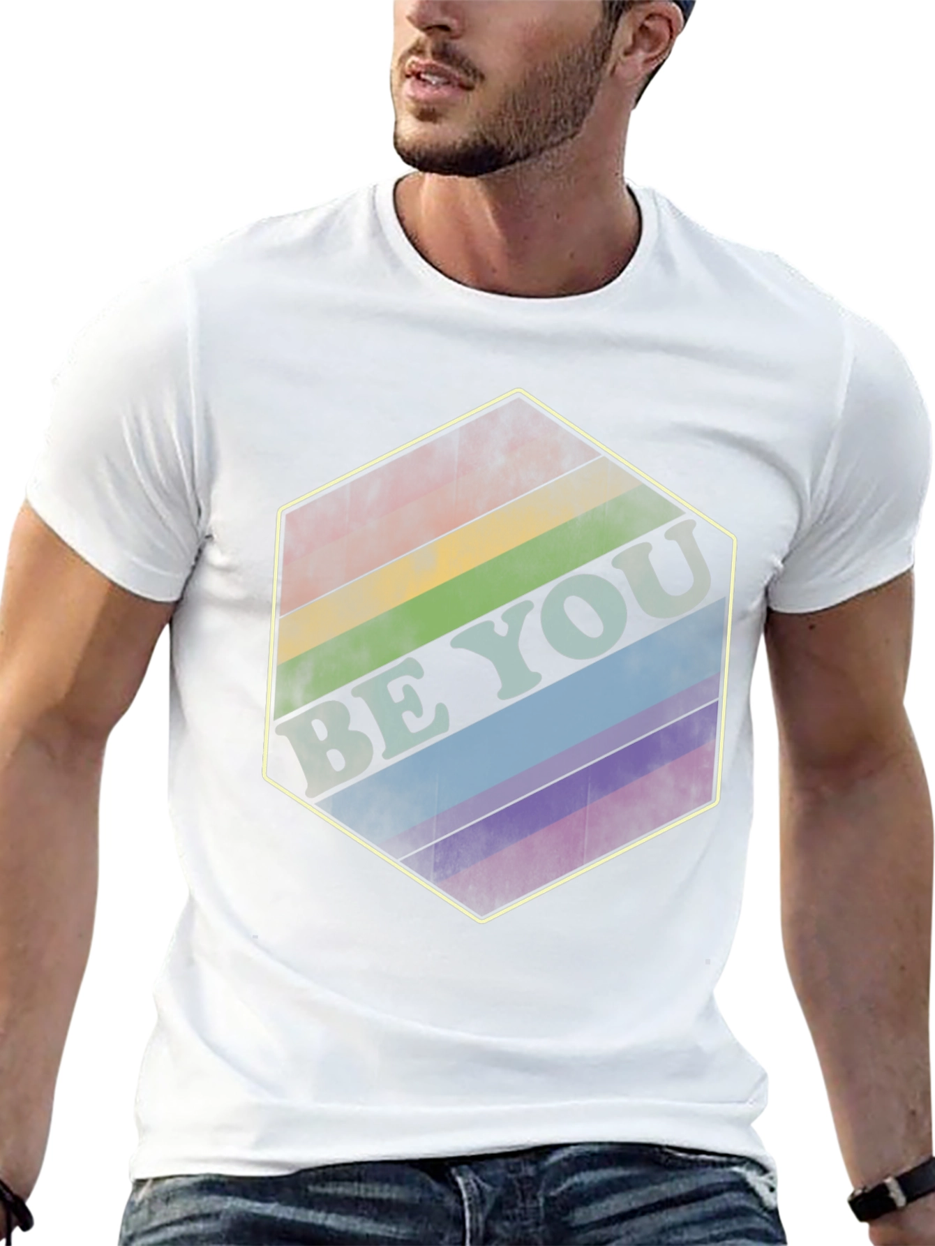 Be You Rainbow Hexagon Tee
