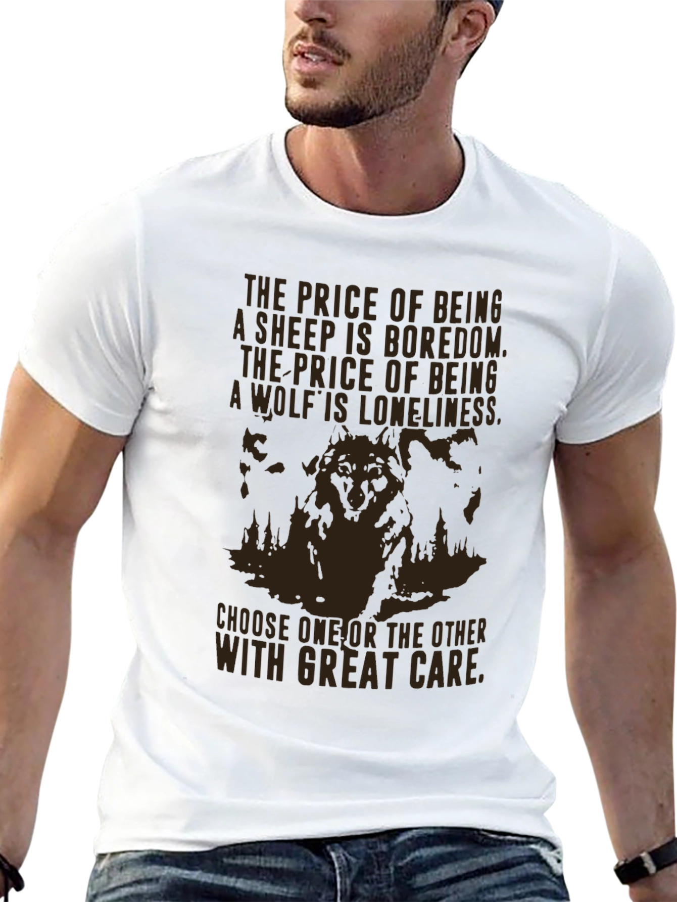 Wolf Loneliness Graphic T-Shirt