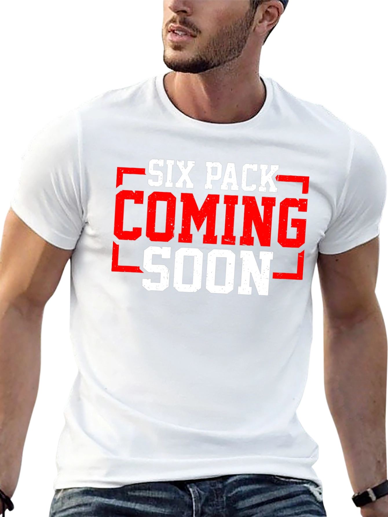 Six Pack Coming Soon T-Shirt Gym Workout Funny