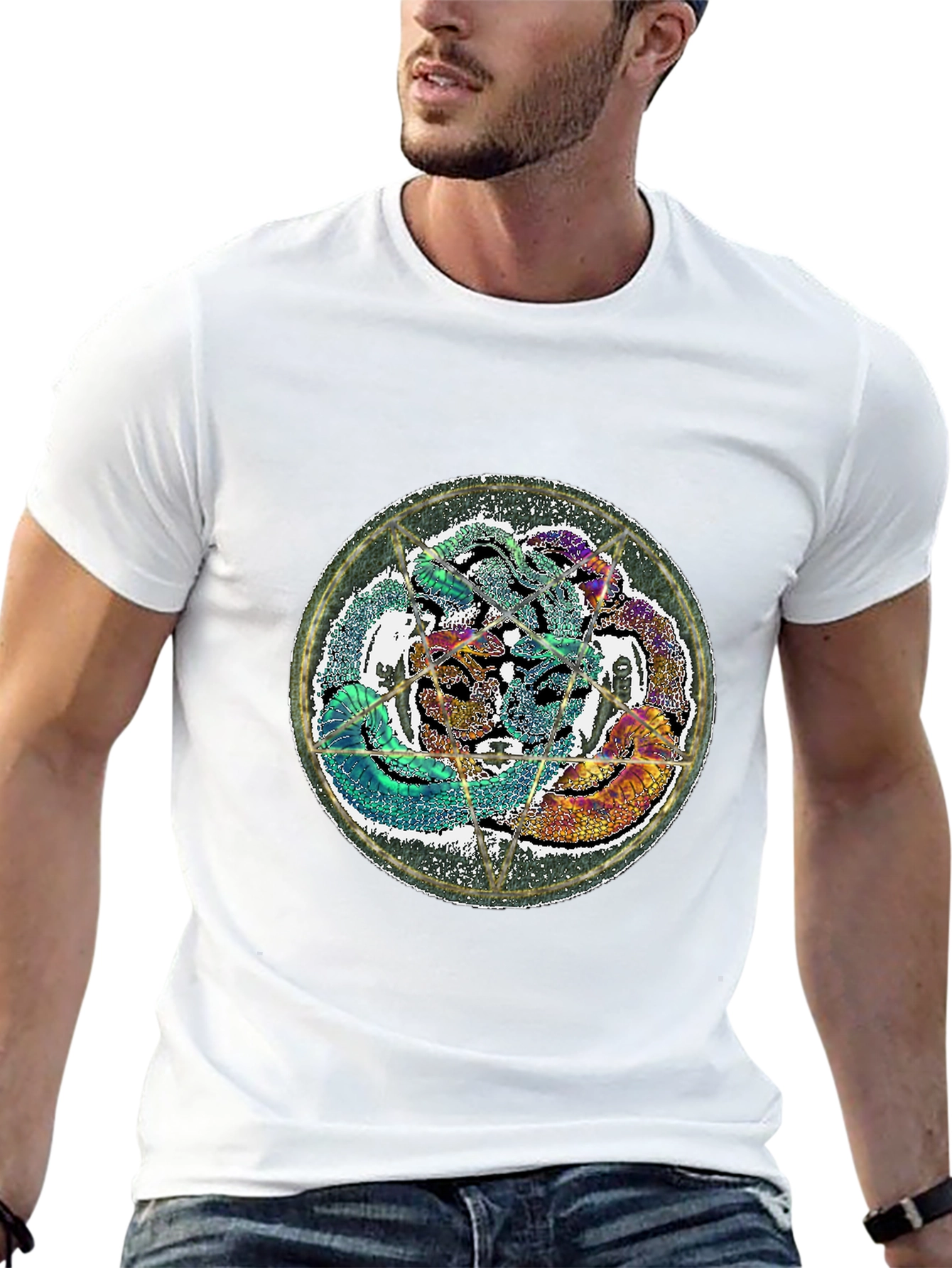 Mystic Snake Graphic Tee - Black Cotton