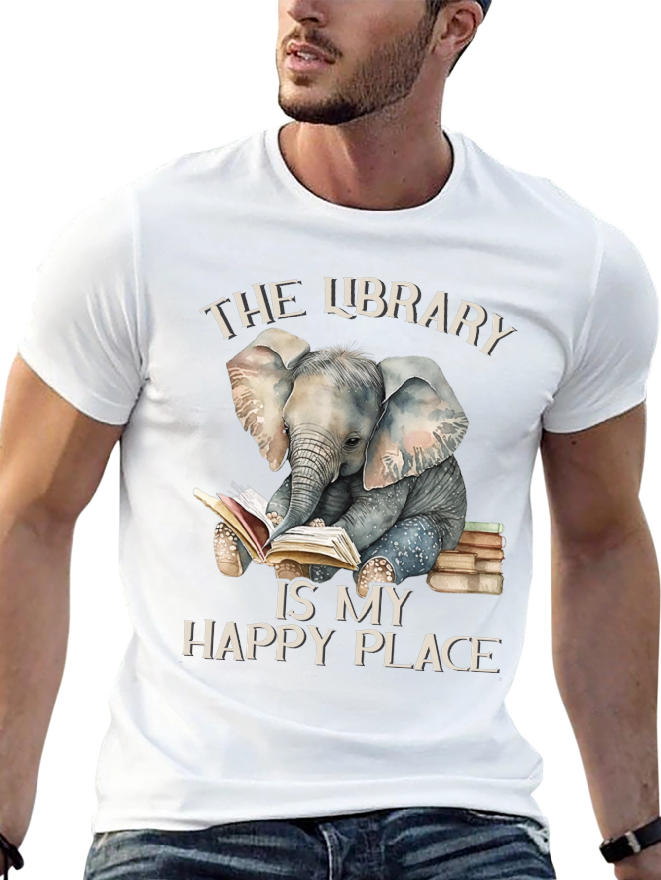 Library Elephant T-Shirt - Book Lovers Tee