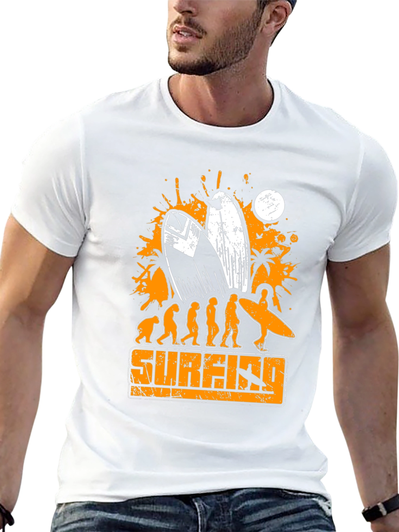 Surfing Evolution Graphic T-Shirt - Mens Black Tee
