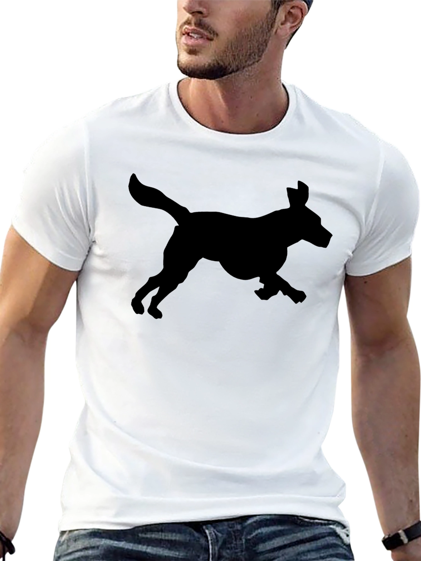 Dog Silhouette Black T-Shirt
