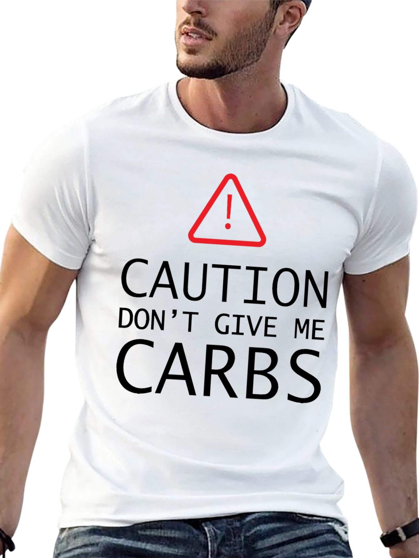 Caution: No Carbs T-Shirt Funny Keto Diet Tee