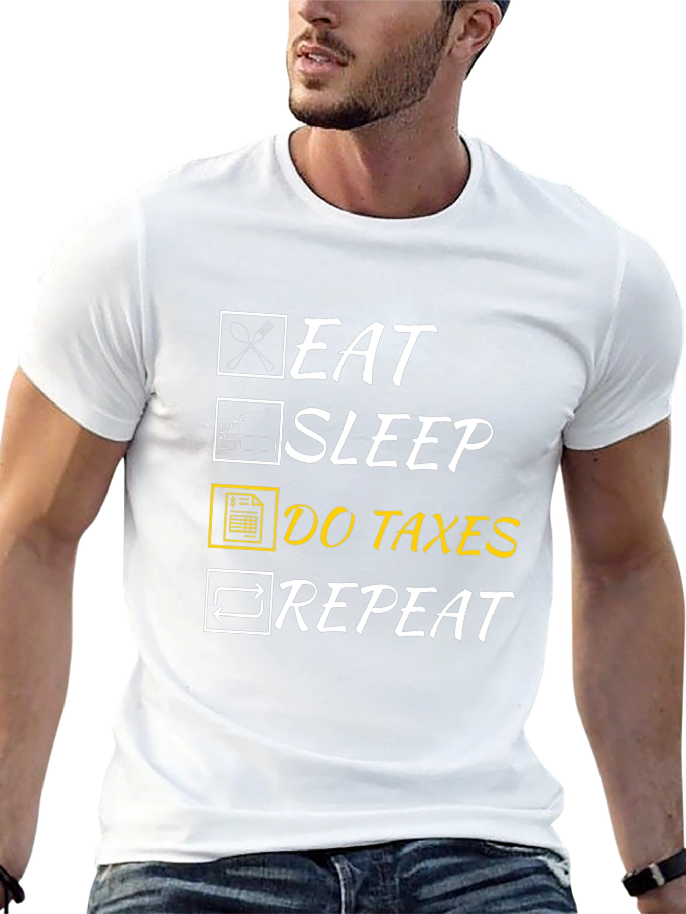 Eat Sleep Do Taxes Repeat Graphic T-Shirt