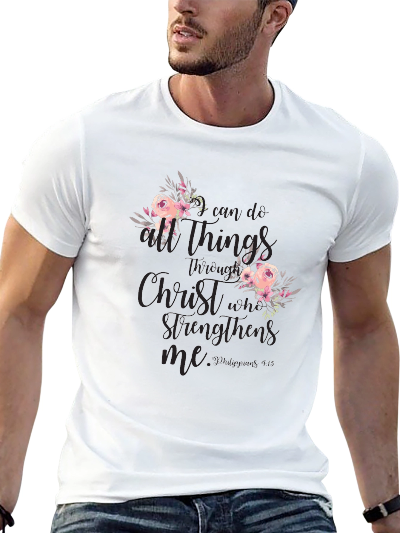 Inspirational Christian Floral Graphic Tee