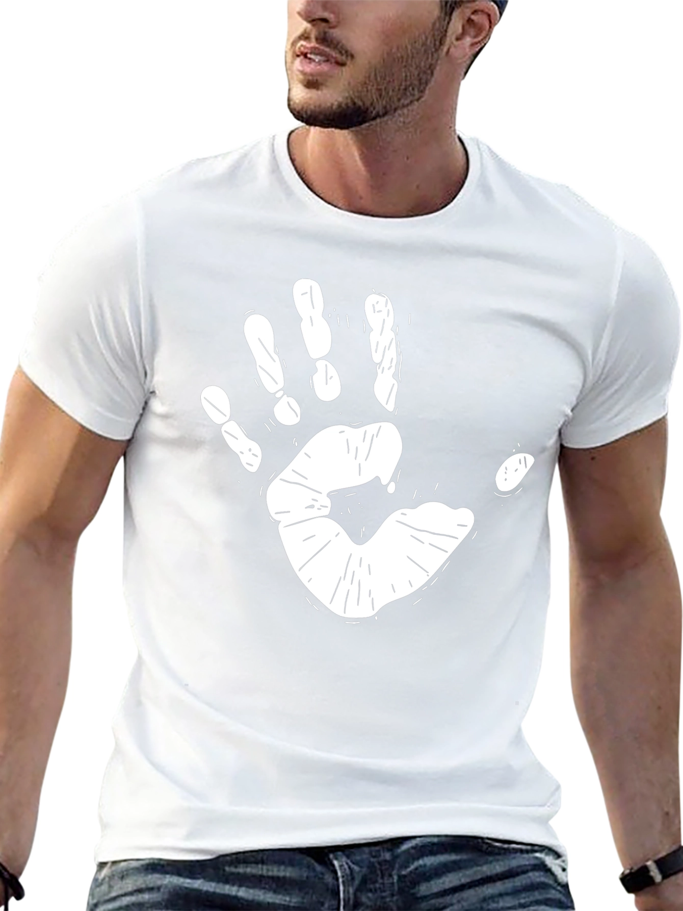 Handprint Graphic Black T-Shirt