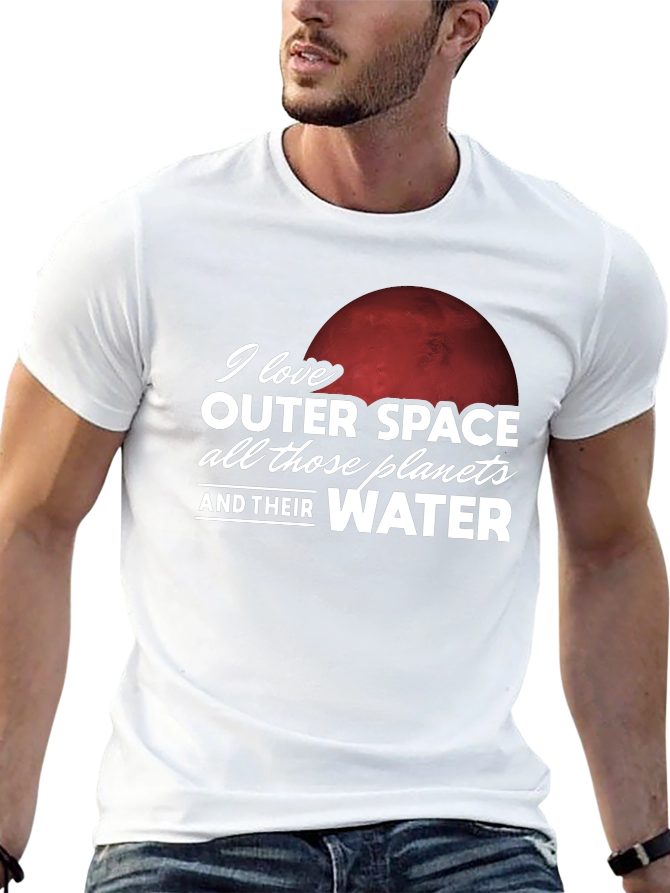 Outer Space Planets & Water Graphic T-Shirt