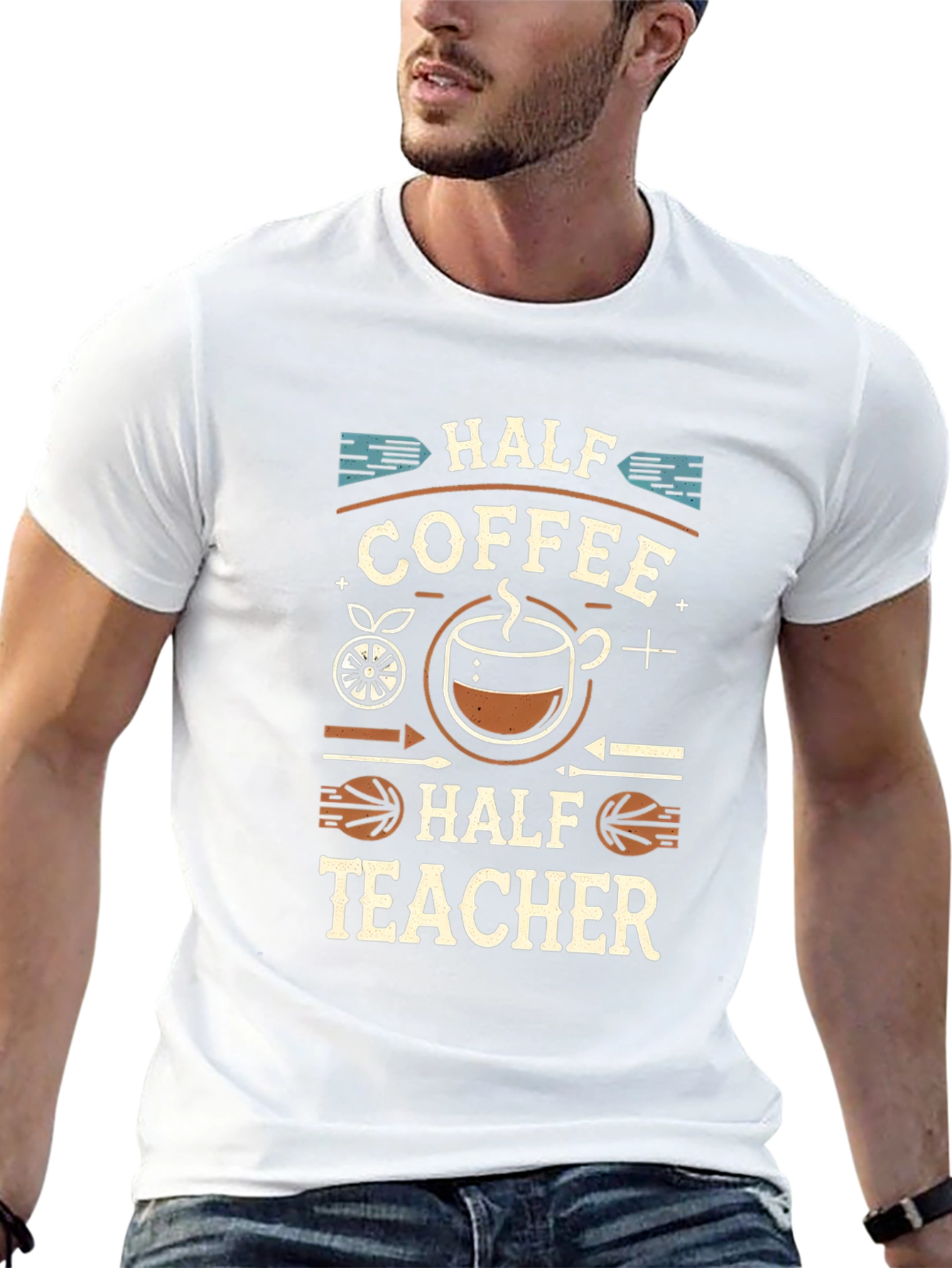 Half Coffee Half Teacher T-Shirt