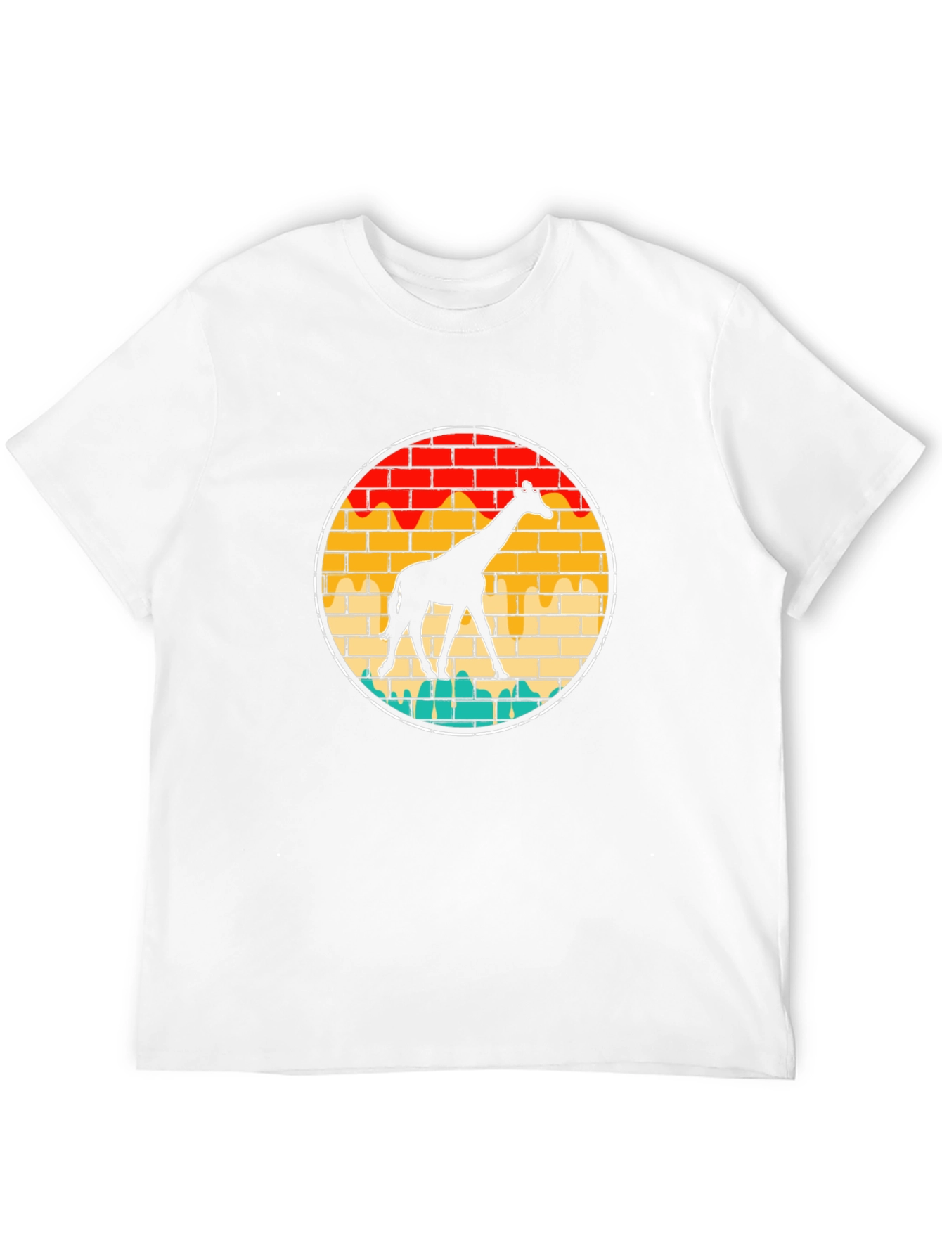 Giraffe Brick Wall Graphic Tee