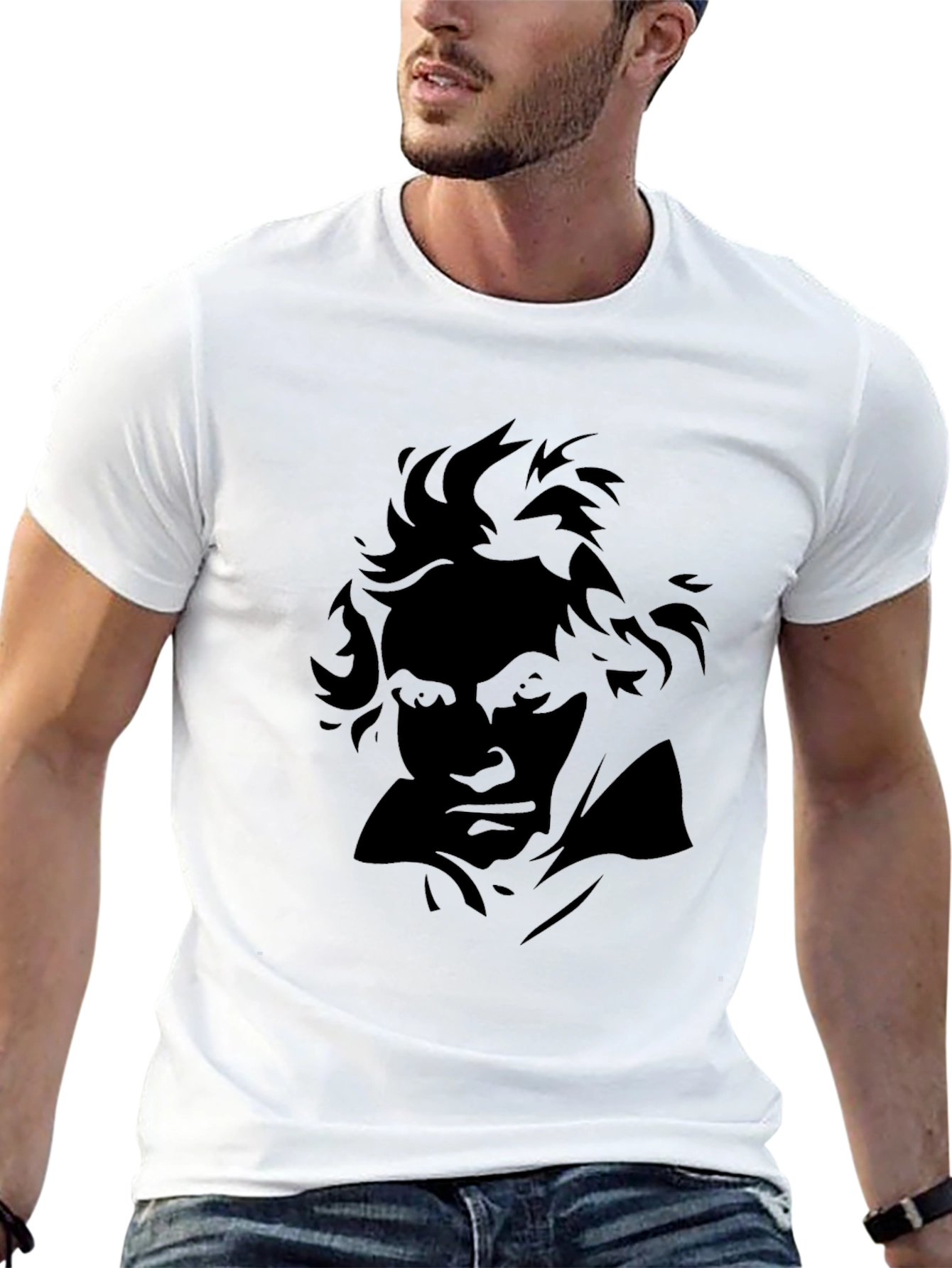 Beethoven Graphic Print Black T-Shirt