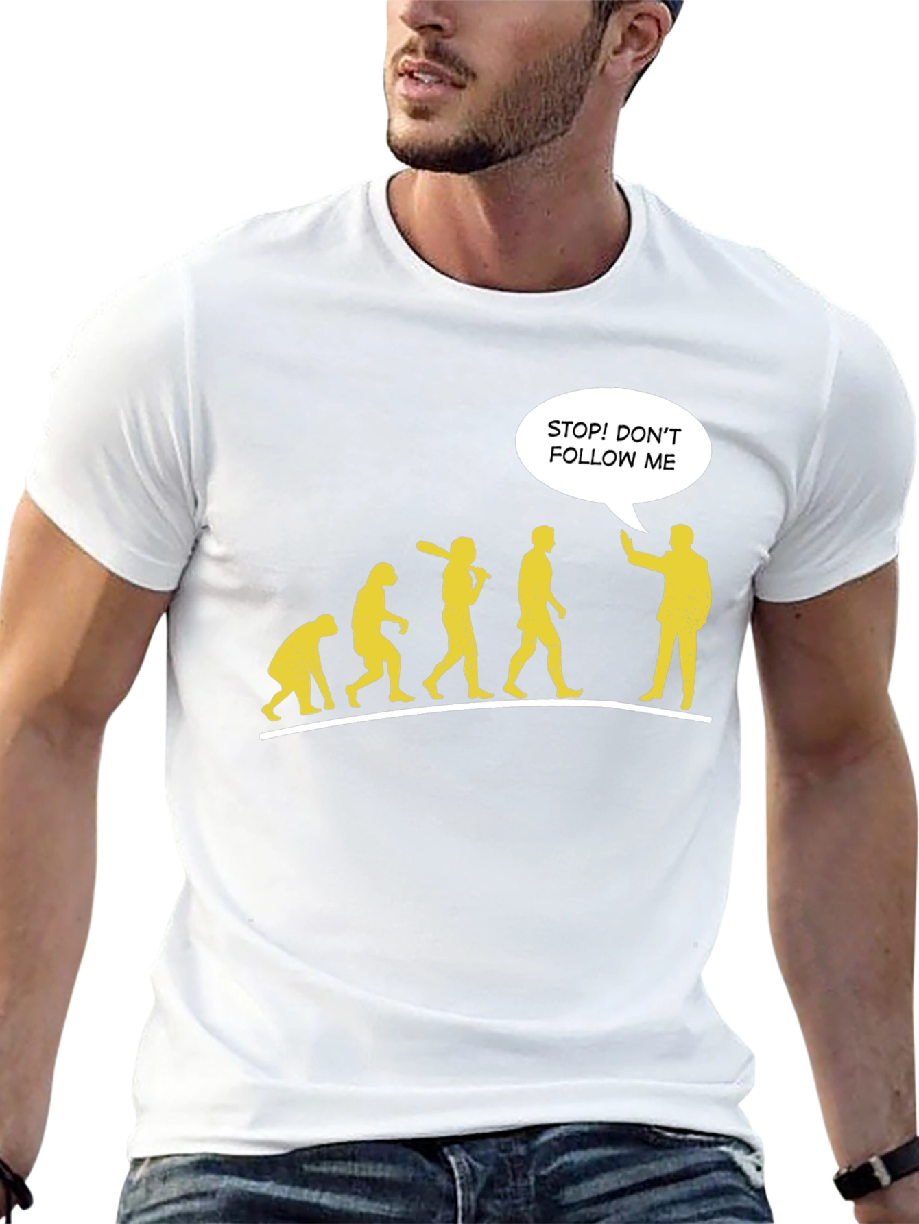 Funny Evolution T-Shirt - Stop! Dont Follow Me