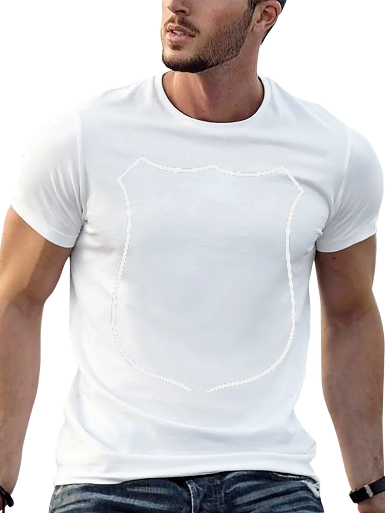 Black T-Shirt with Shield Graphic