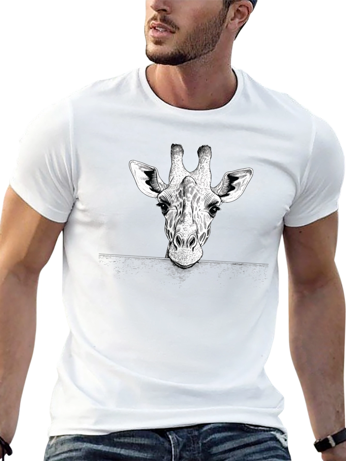 Giraffe Graphic Print T-Shirt