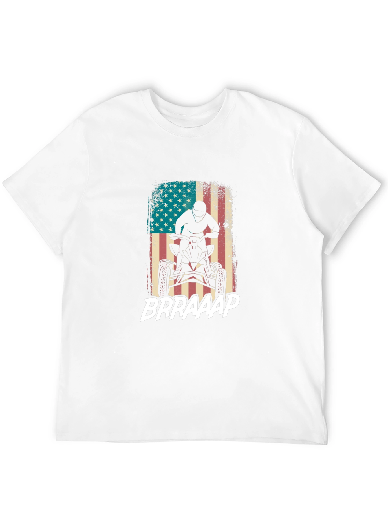 American Flag ATV Rider Black T-Shirt