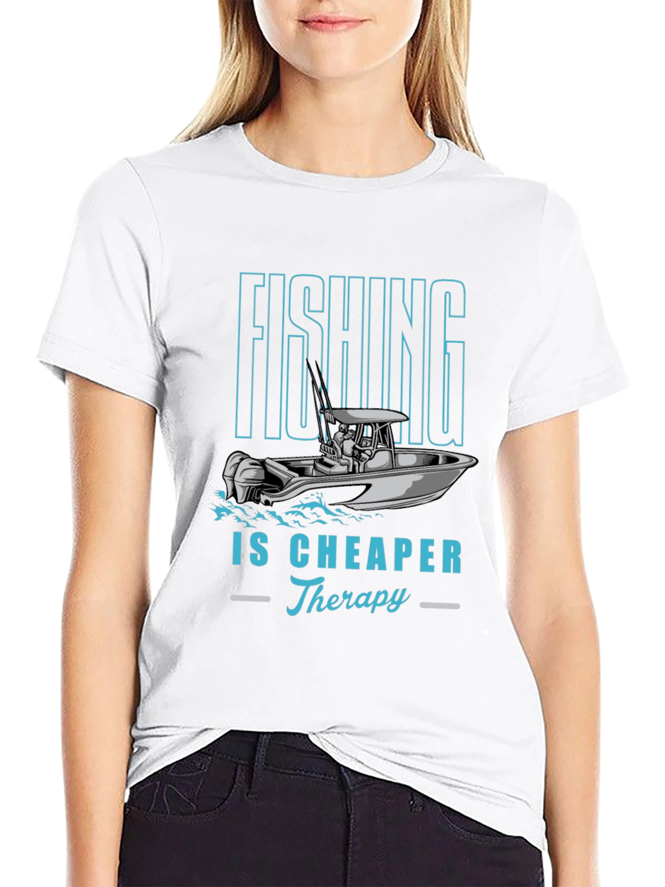 Fishing is Cheaper Therapy Graphic Tee